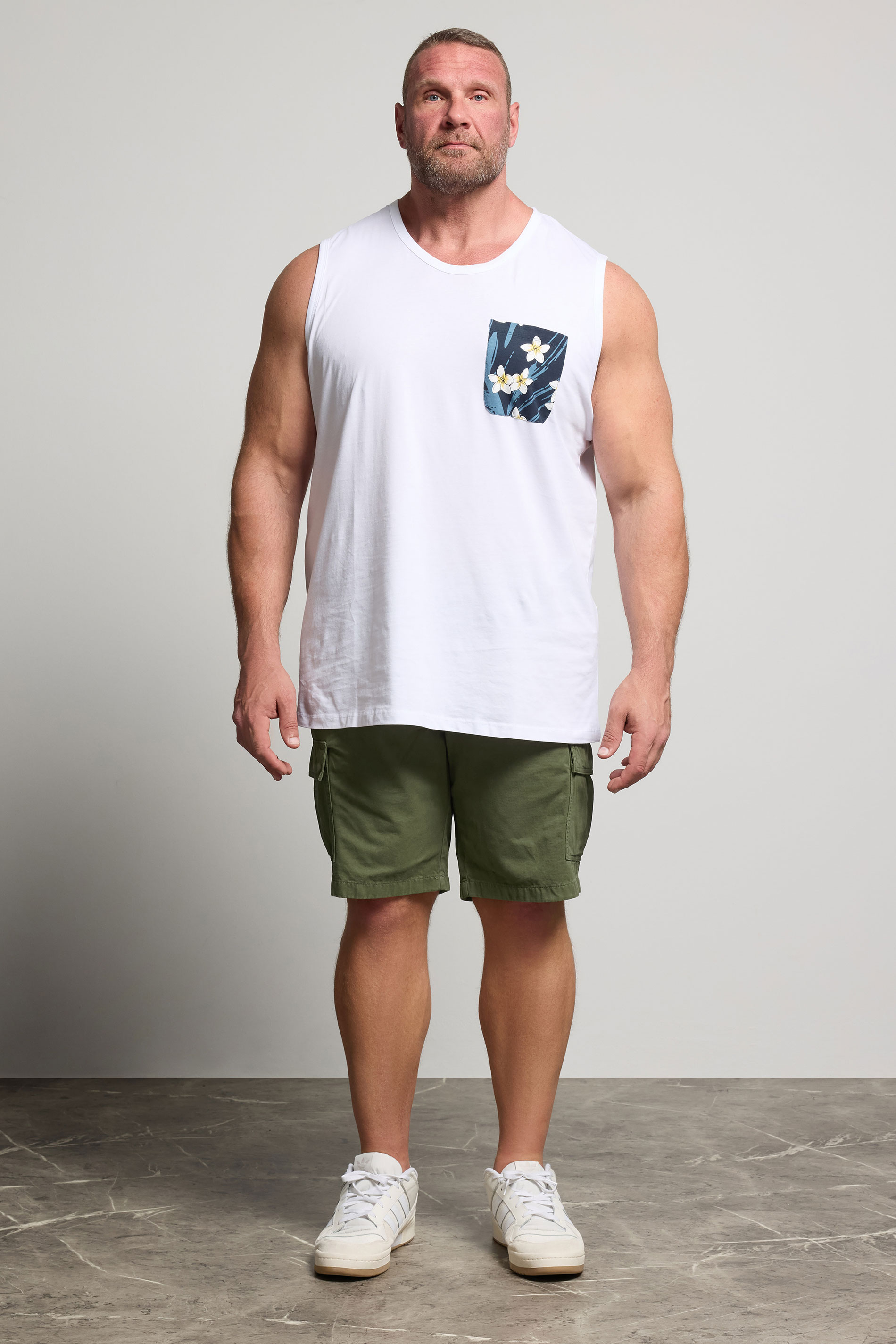 JACK & JONES Big & Tall Olive Green Cargo Shorts | BadRhino 2