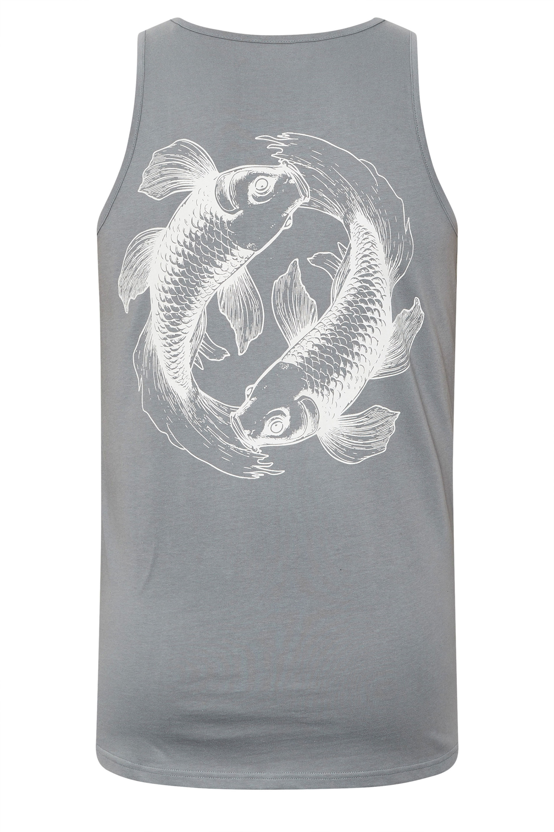 BadRhino Big & Tall Blue Koi Carp Graphic Vest Top | BadRhino 7