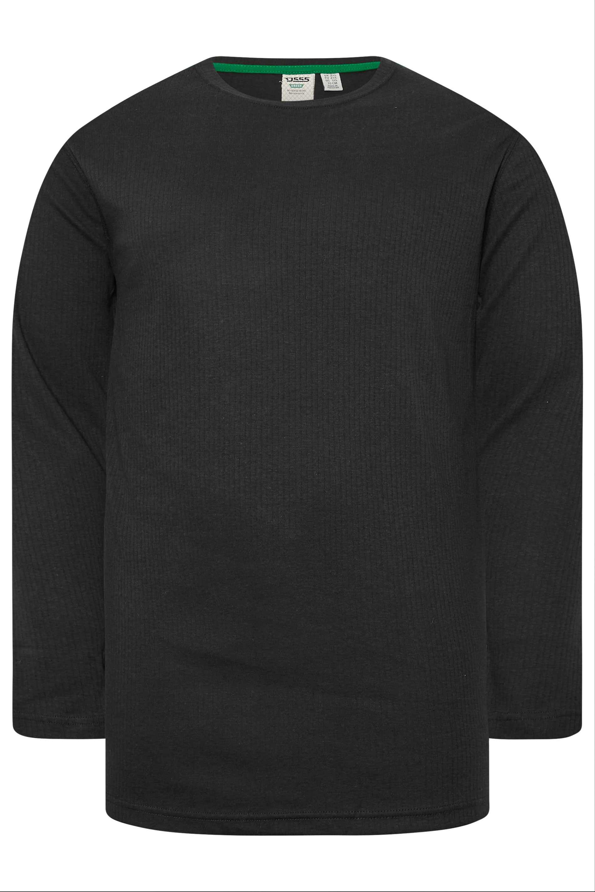 D555 Big & Tall Black Thermal Long Sleeve T-Shirt | BadRhino 3