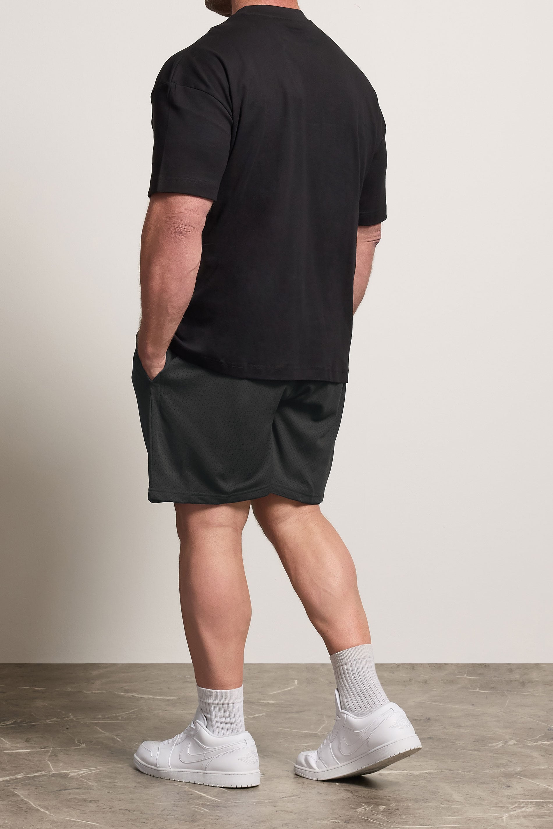 BadRhino Big & Tall Black Lightweight Plain Mesh Shorts | BadRhino 4