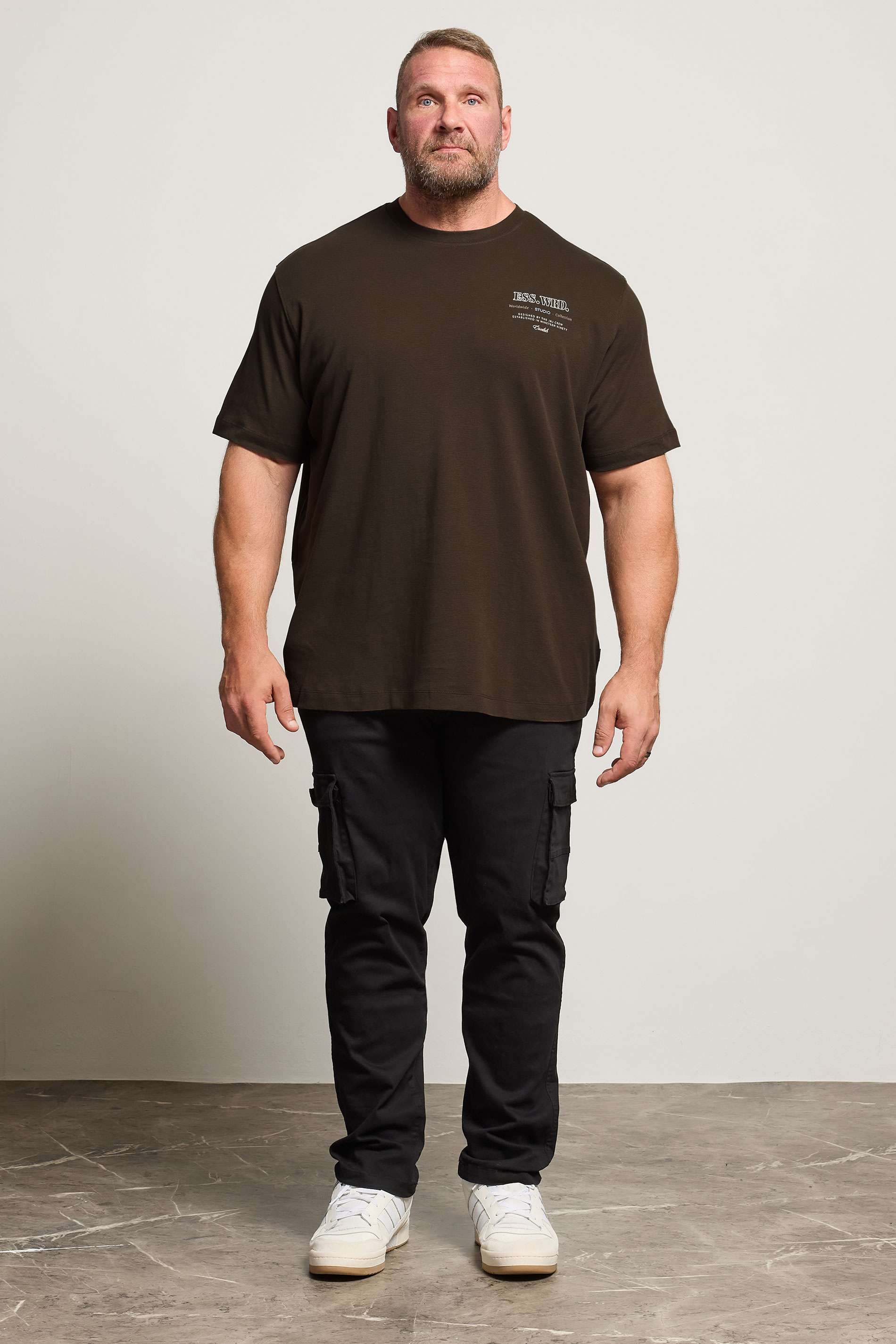 JACK & JONES Big & Tall Brown Studio Graphic T-Shirt | BadRhino 2