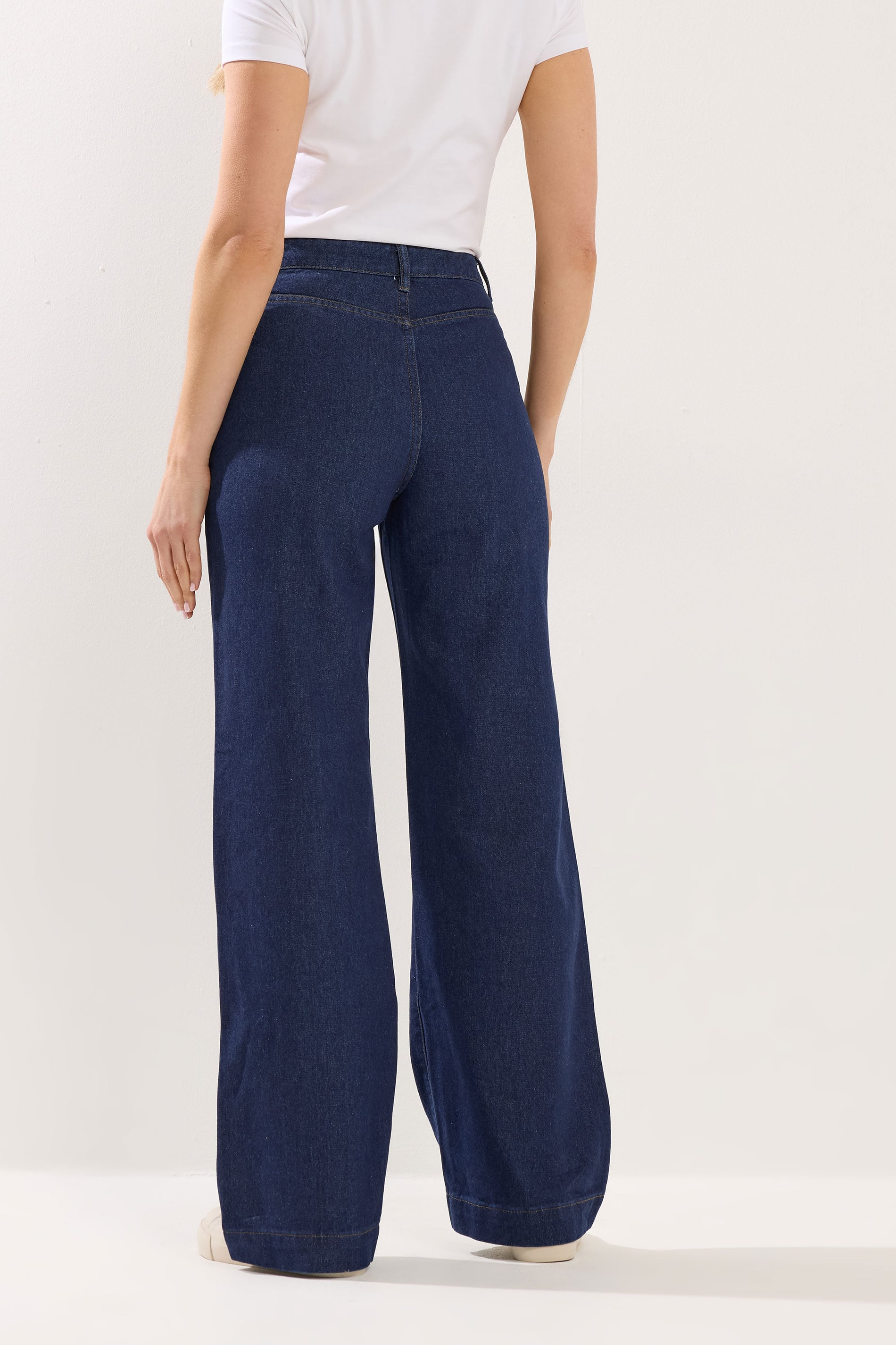 LTS Tall Women's Women's Indigo Blue Pocket Wide Leg Cotton Jeans | Long Tall Sally 2