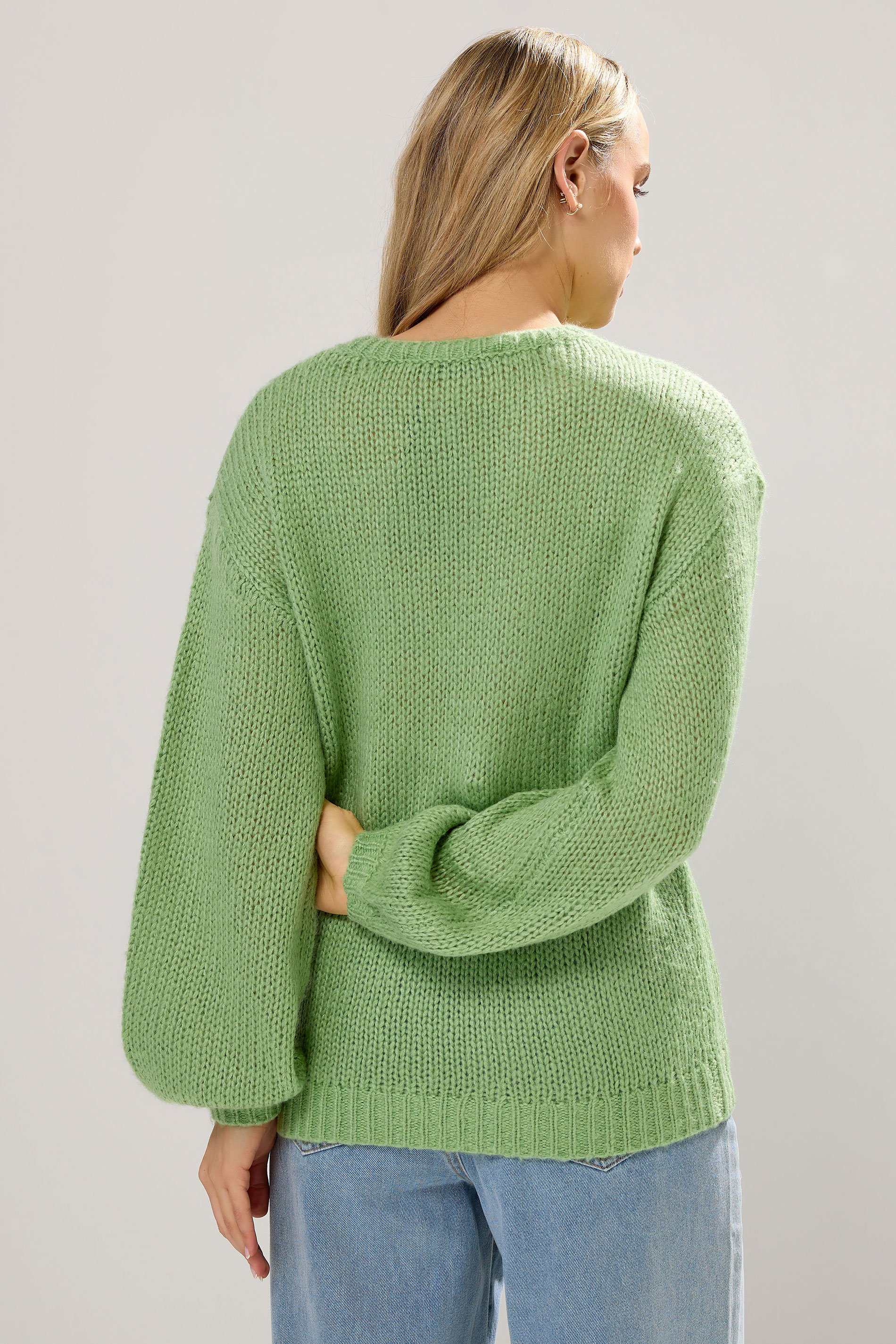 LTS Tall Green Balloon Sleeve Jumper | Long Tall Sally  3