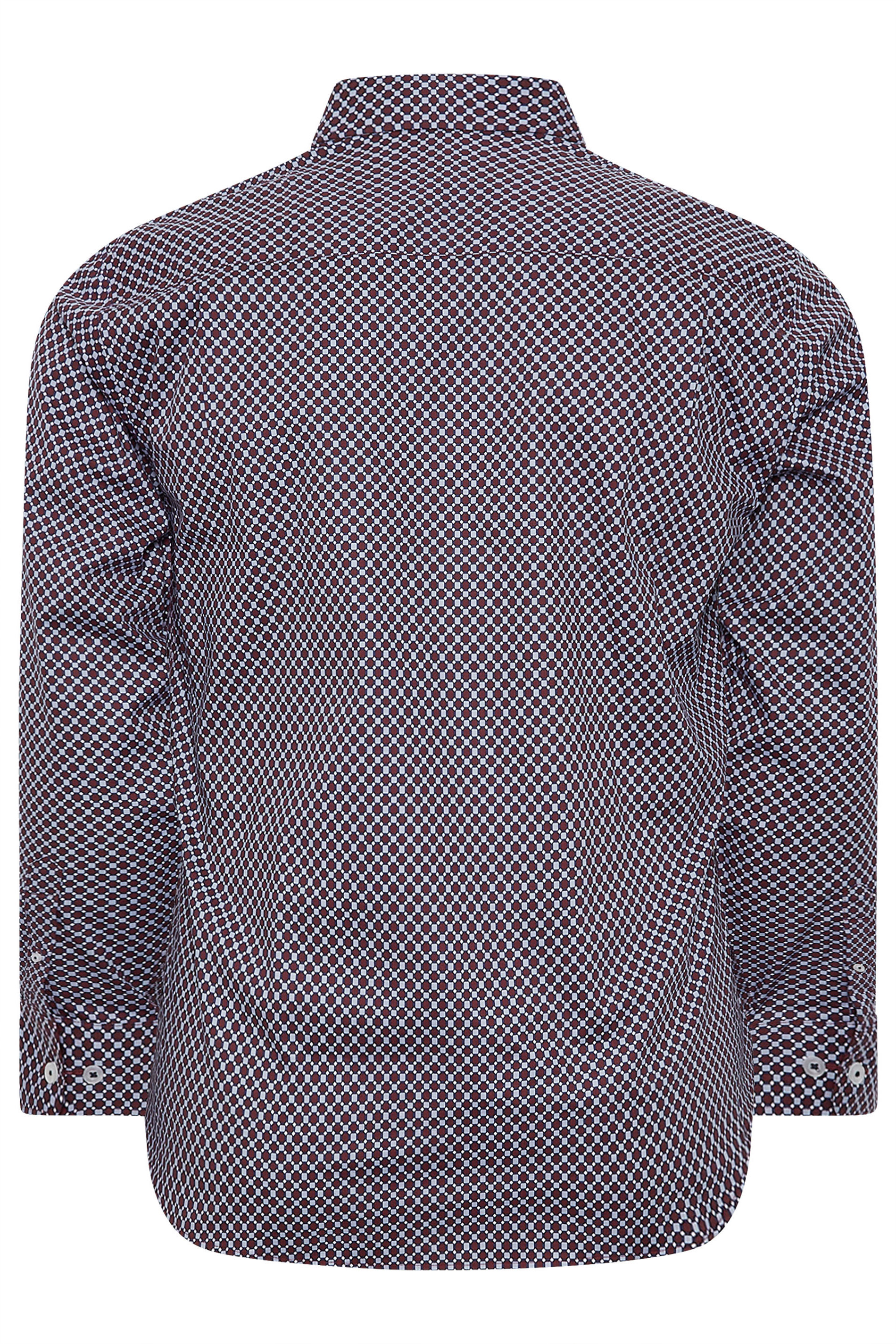 BadRhino Tailoring Big & Tall Navy Blue & Red Geometric Print Formal Shirt | BadRhino 5