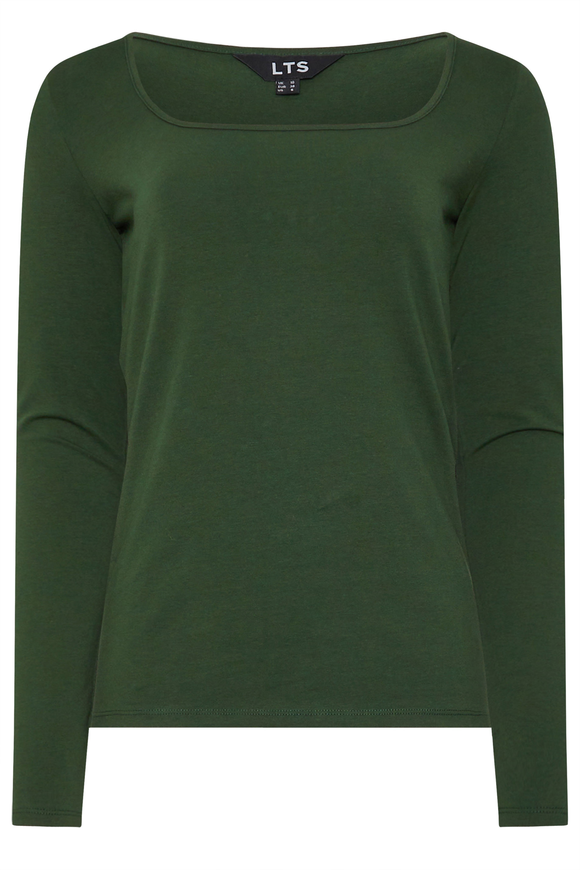 LTS Tall 2 PACK Green & Brown Square Neck Tops | Long Tall Sally