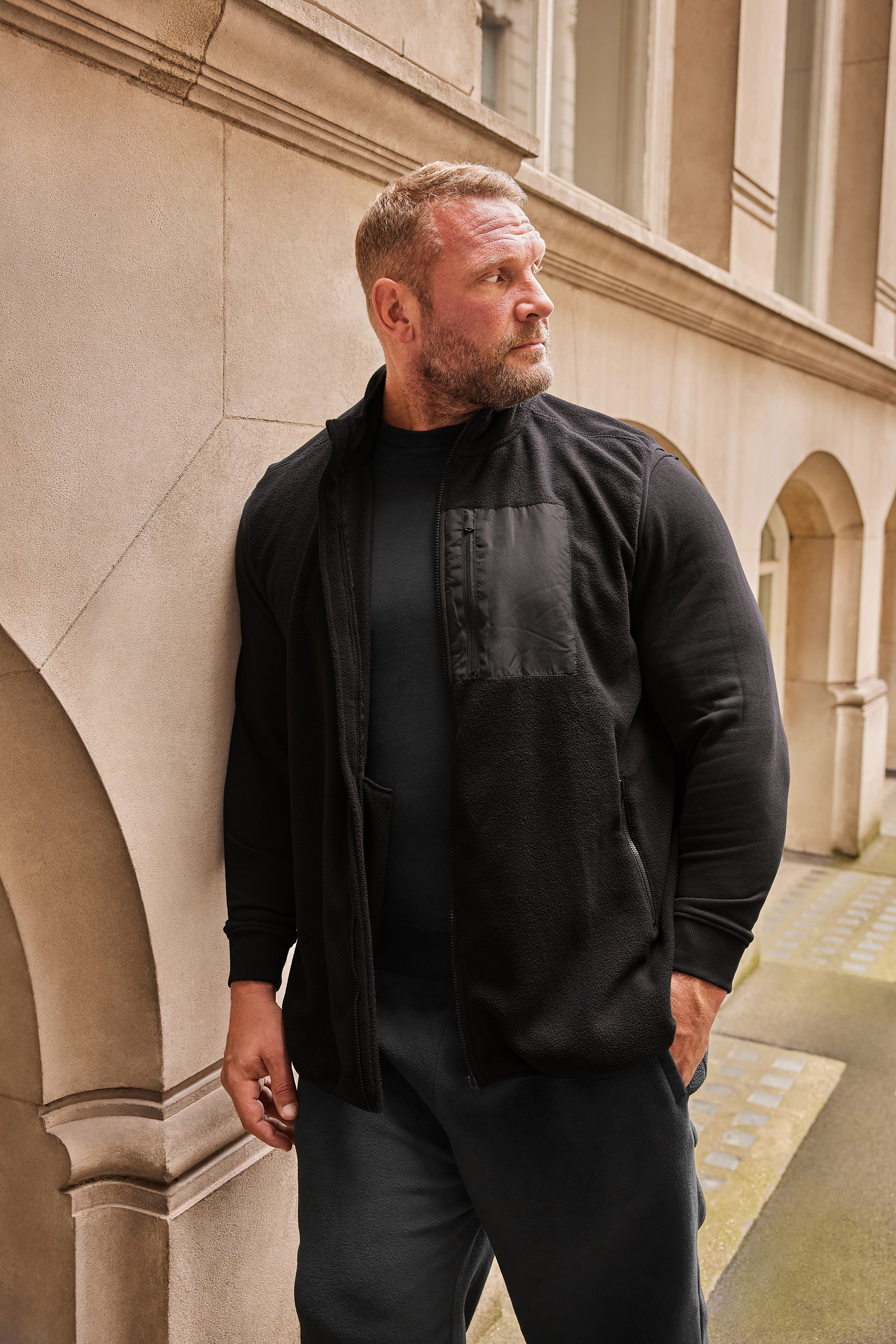 BadRhino Big & Tall Black Fleece Pocket Gilet | BadRhino 5