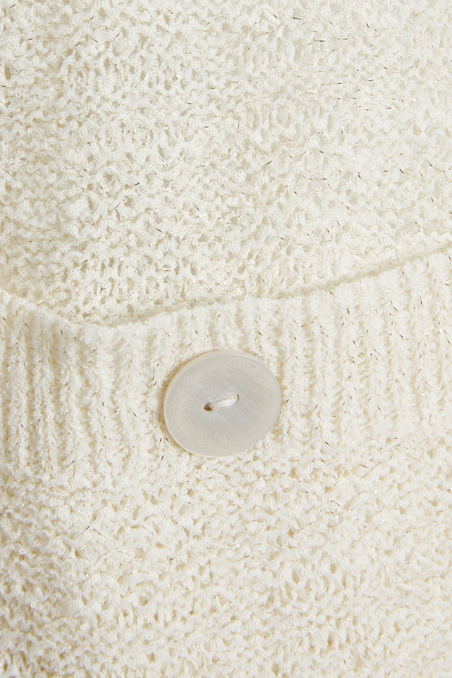 LTS Tall Ivory White Knitted Metallic Button Vest Top | Long Tall Sally 5