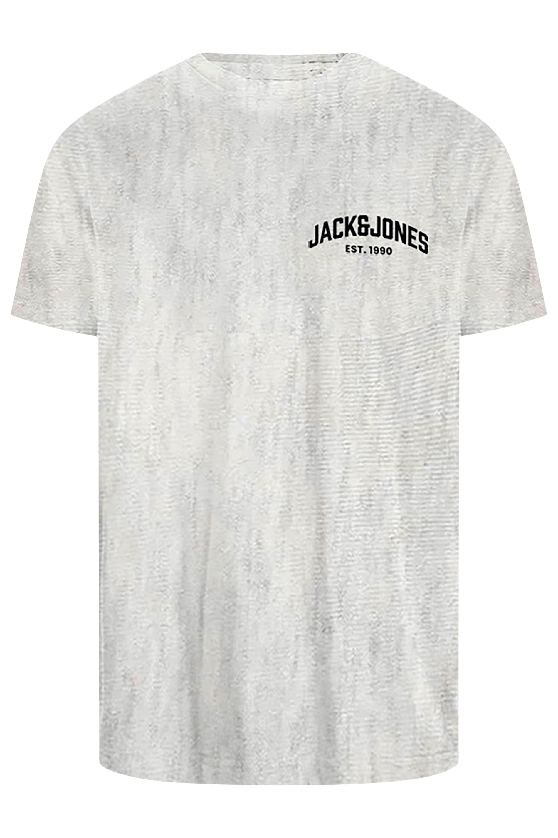 JACK & JONES Big & Tall 5 PACK Grey & Green Crew Neck T-Shirts | BadRhino 4