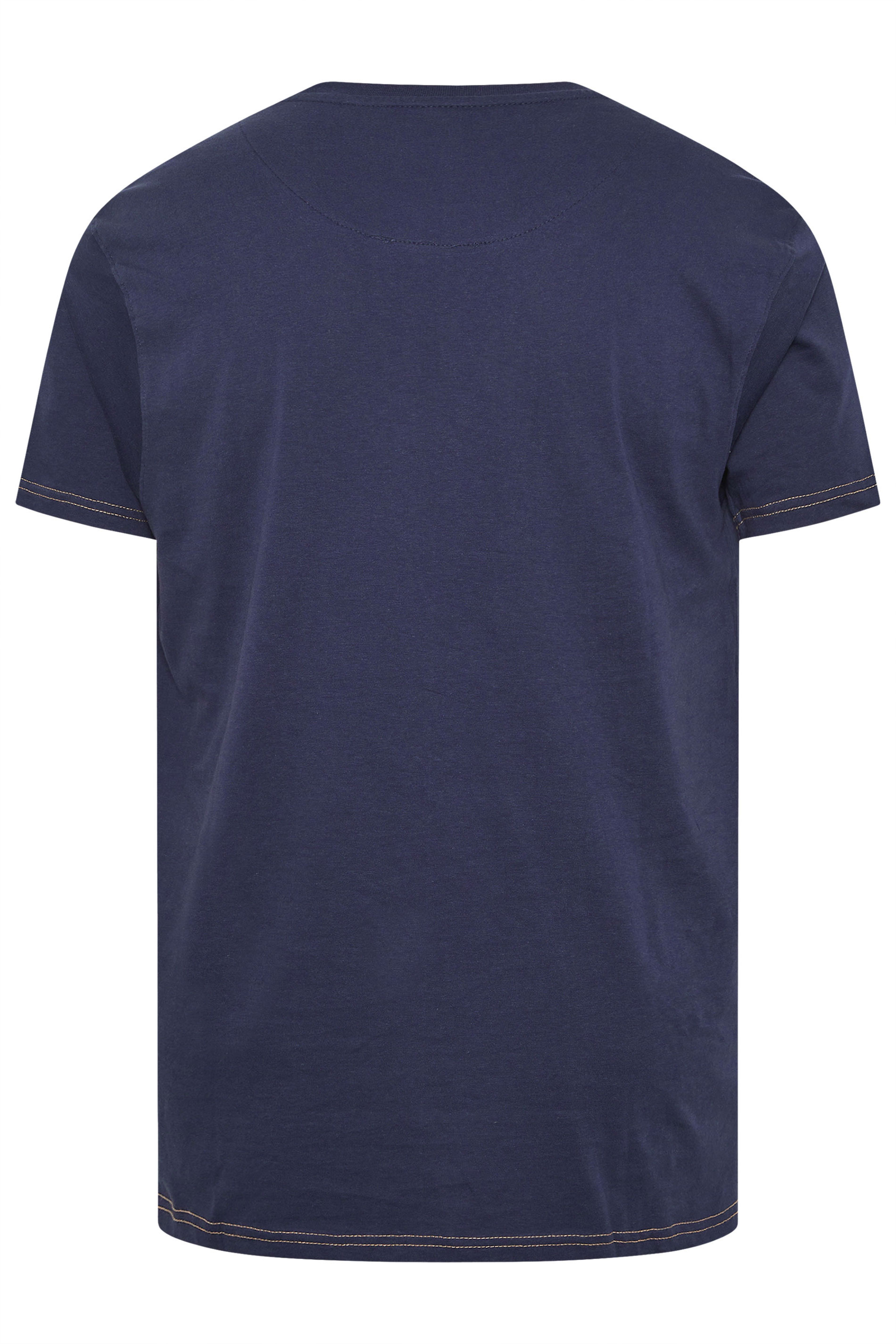 KAM Big & Tall Stone Beige Vintage Denim Graphic Print T-Shirt | BadRhino 4