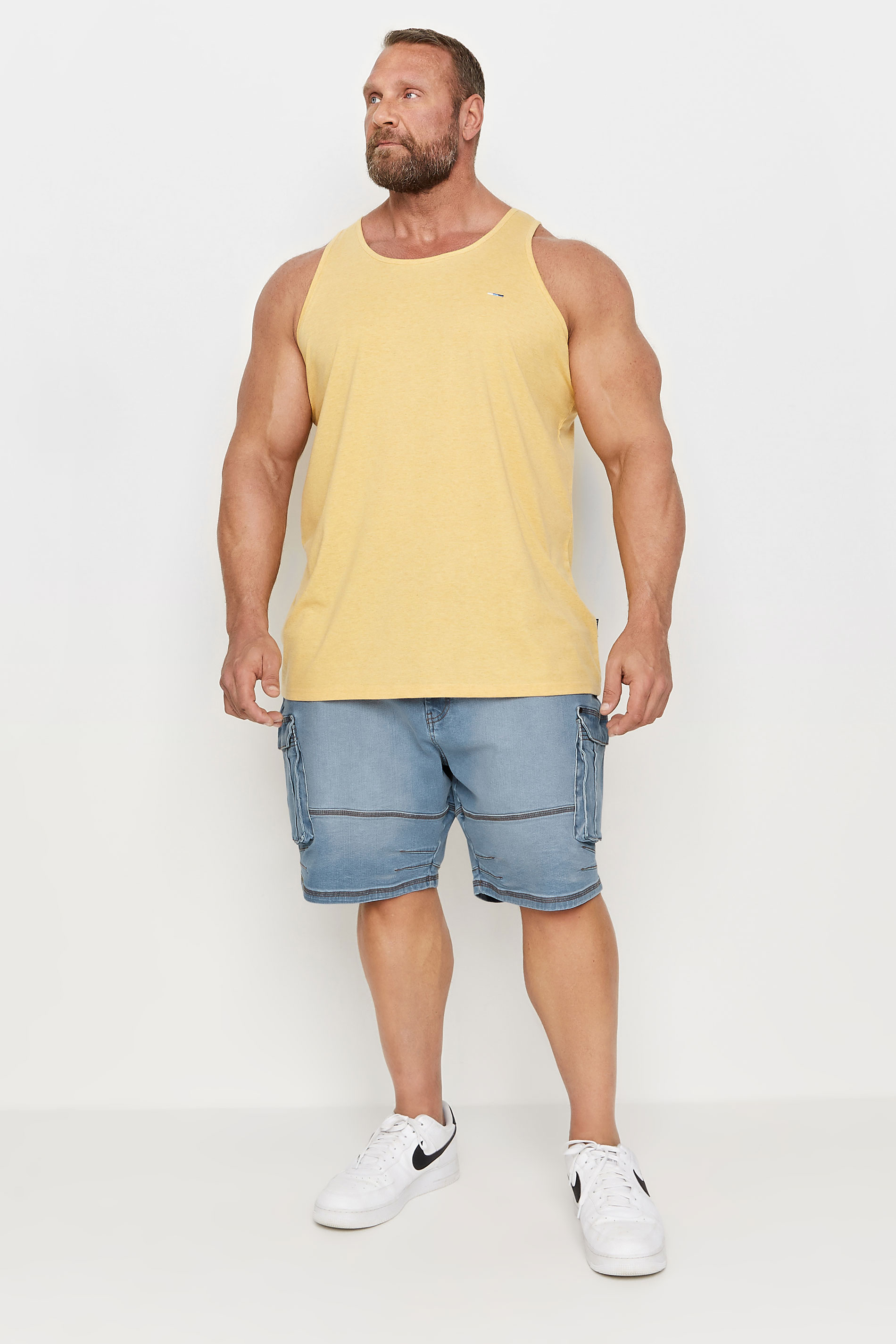 BadRhino Big & Tall Blue Light Wash Elasticated Waist Denim Cargo Shorts | BadRhino 3