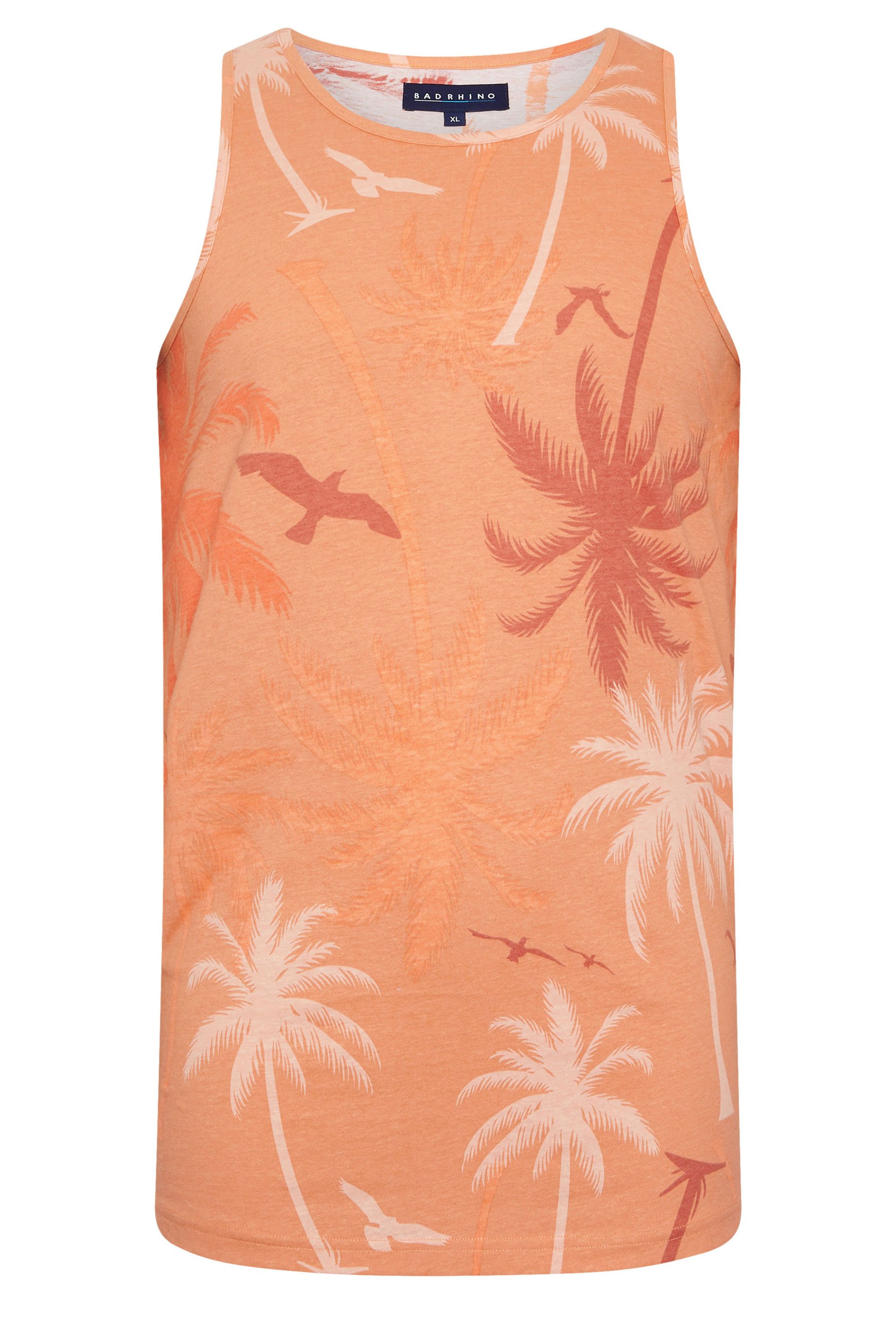 BadRhino Big & Tall Orange Palm Tree Print Vest | BadRhino 7