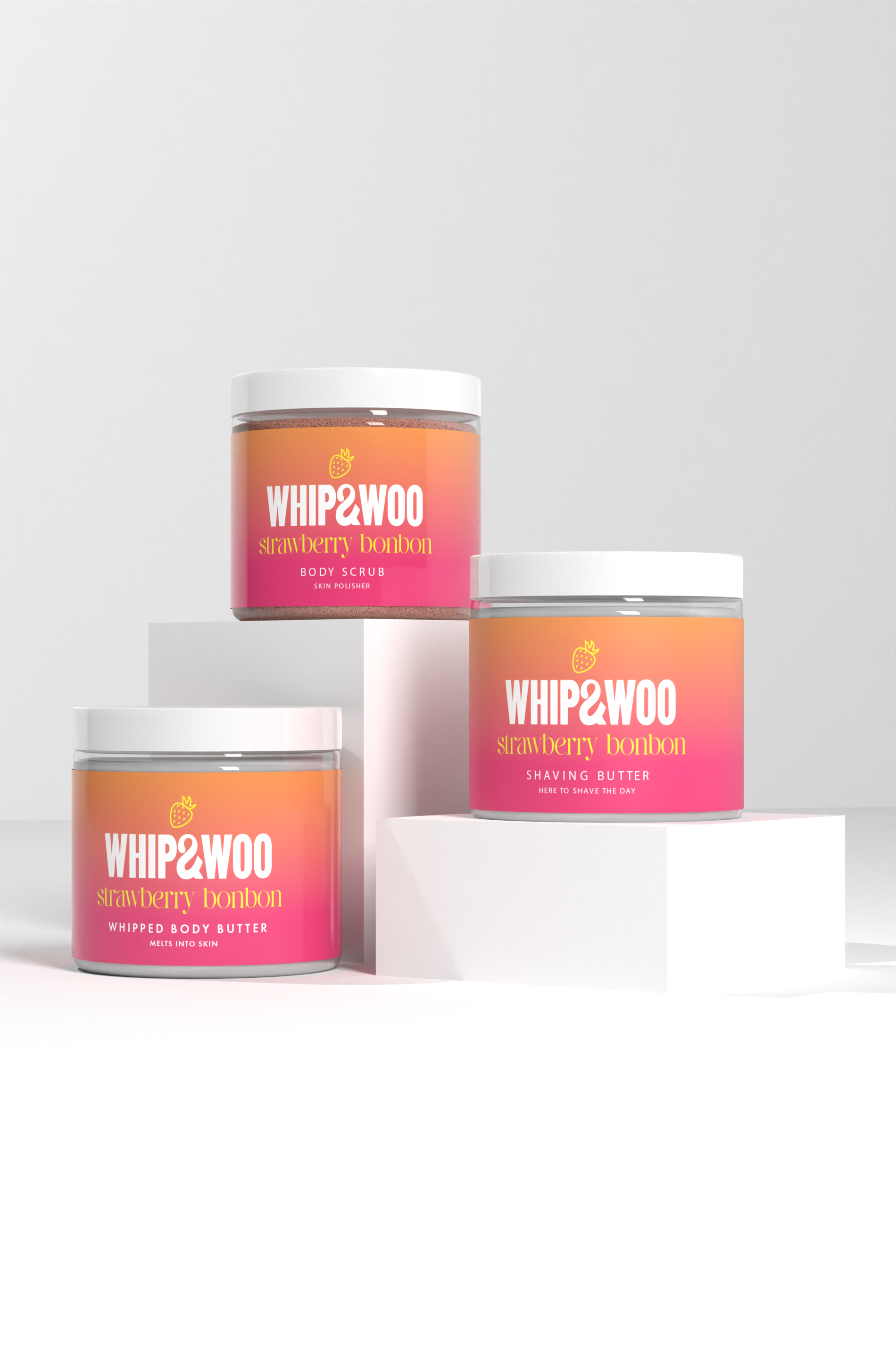 Strawberry Bonbon Shave Routine Bundle | Whip&Woo 1