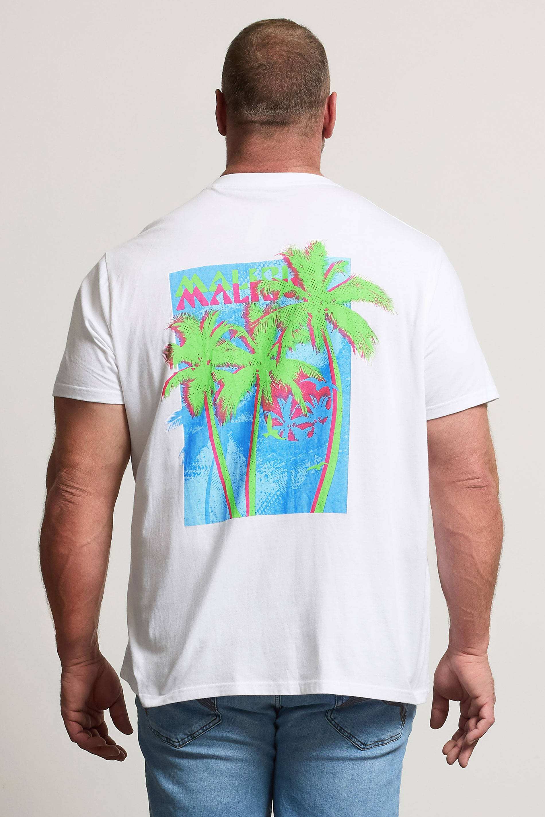 BadRhino Big & Tall White 'Malibu' Graphic T-Shirt | BadRhino 4