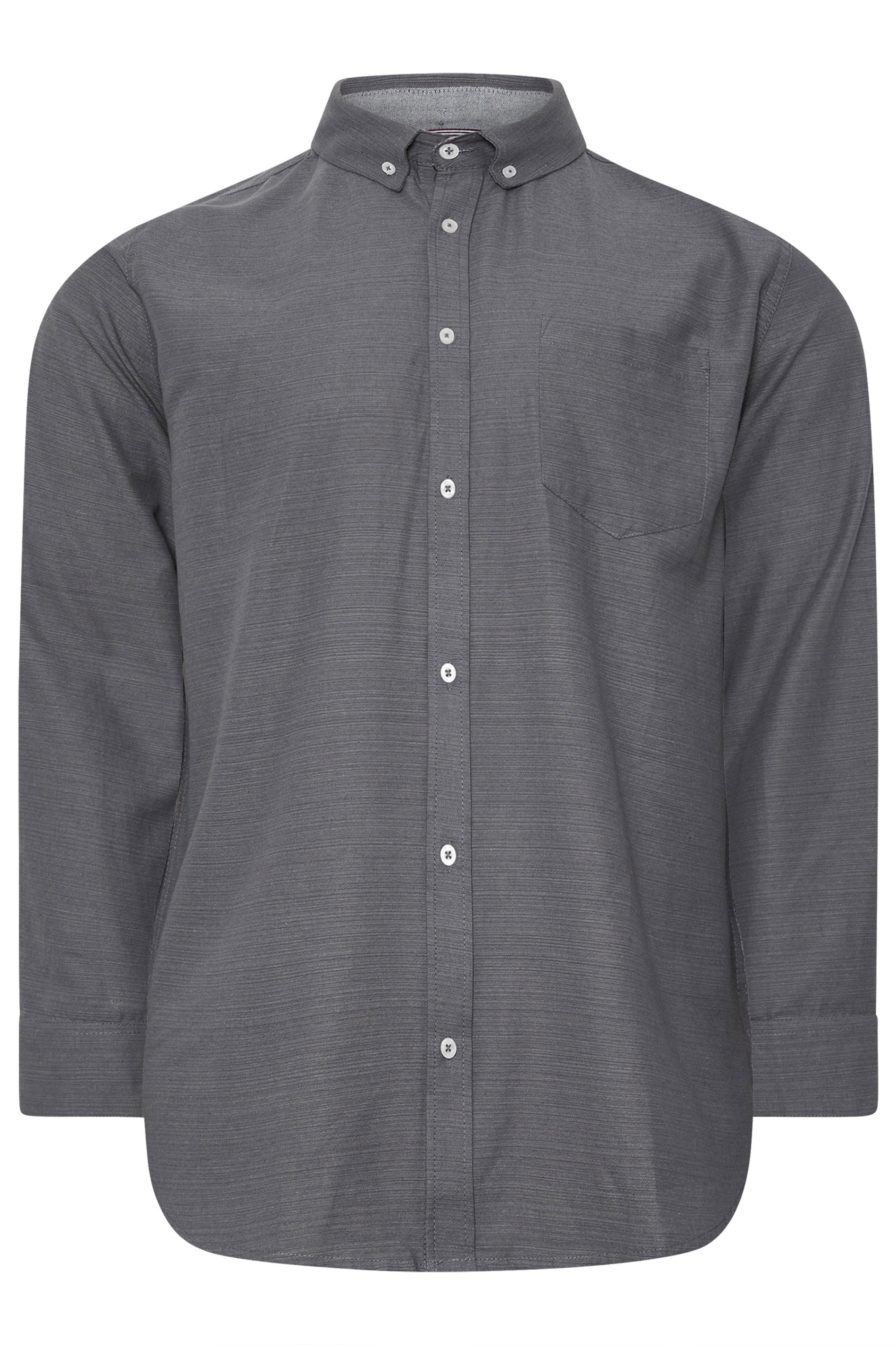BadRhino Big & Tall Grey Long Sleeve Slub Shirt | BadRhino 6