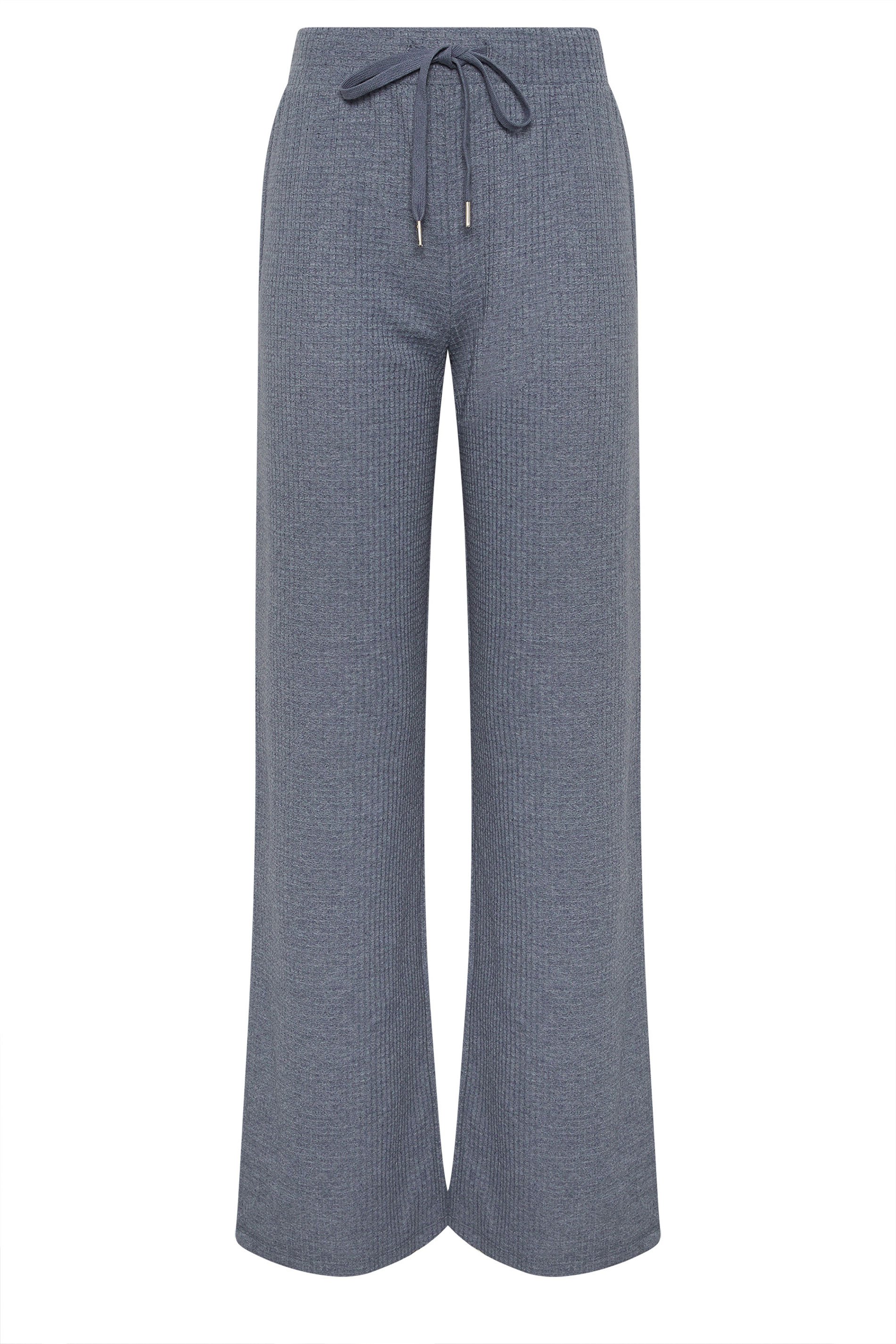 LTS Tall Denim Blue Waffle Lounge Trousers | Long Tall Sally 5