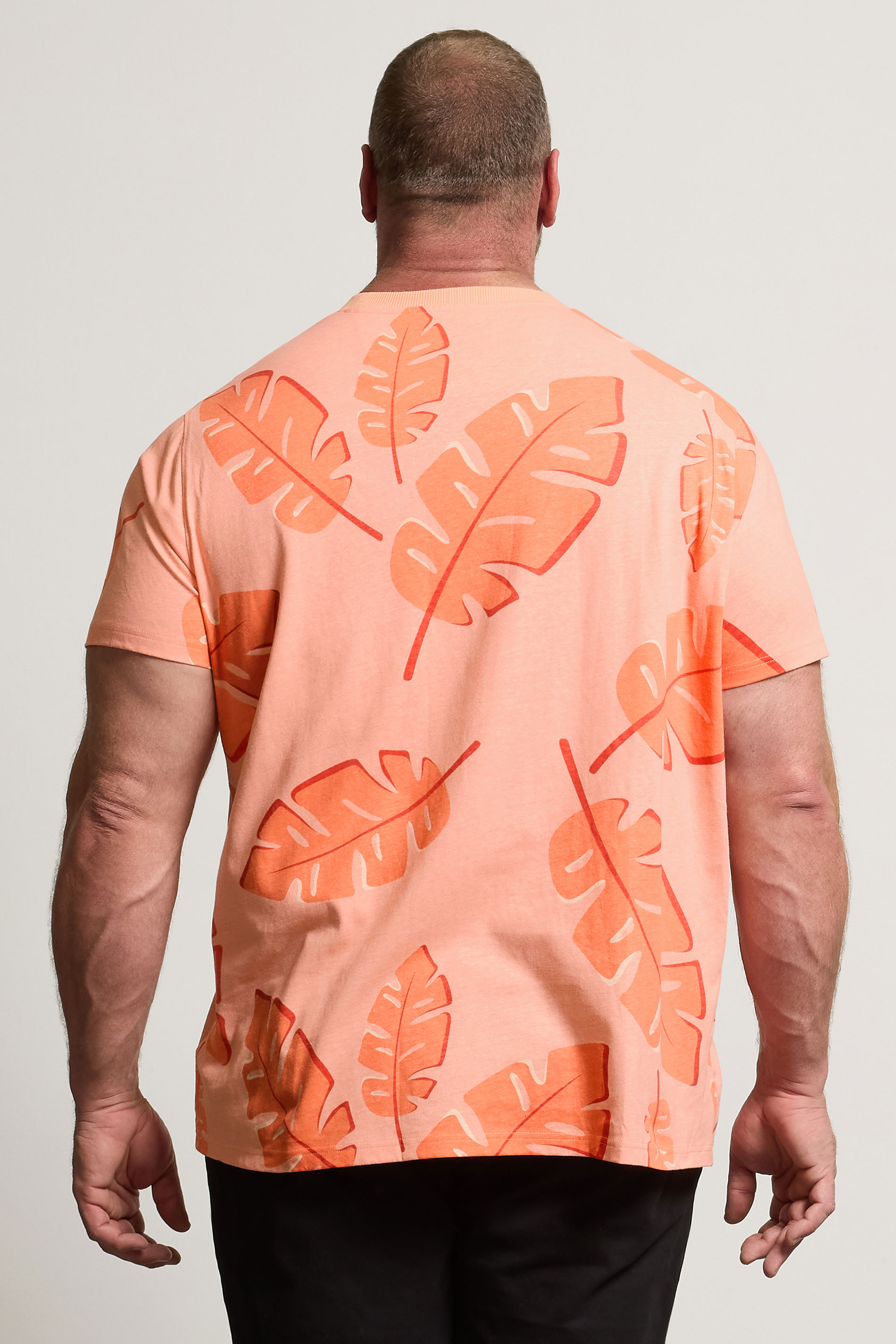 BadRhino Big & Tall Pink Palm Print Short Sleeve T-Shirt | BadRhino 5