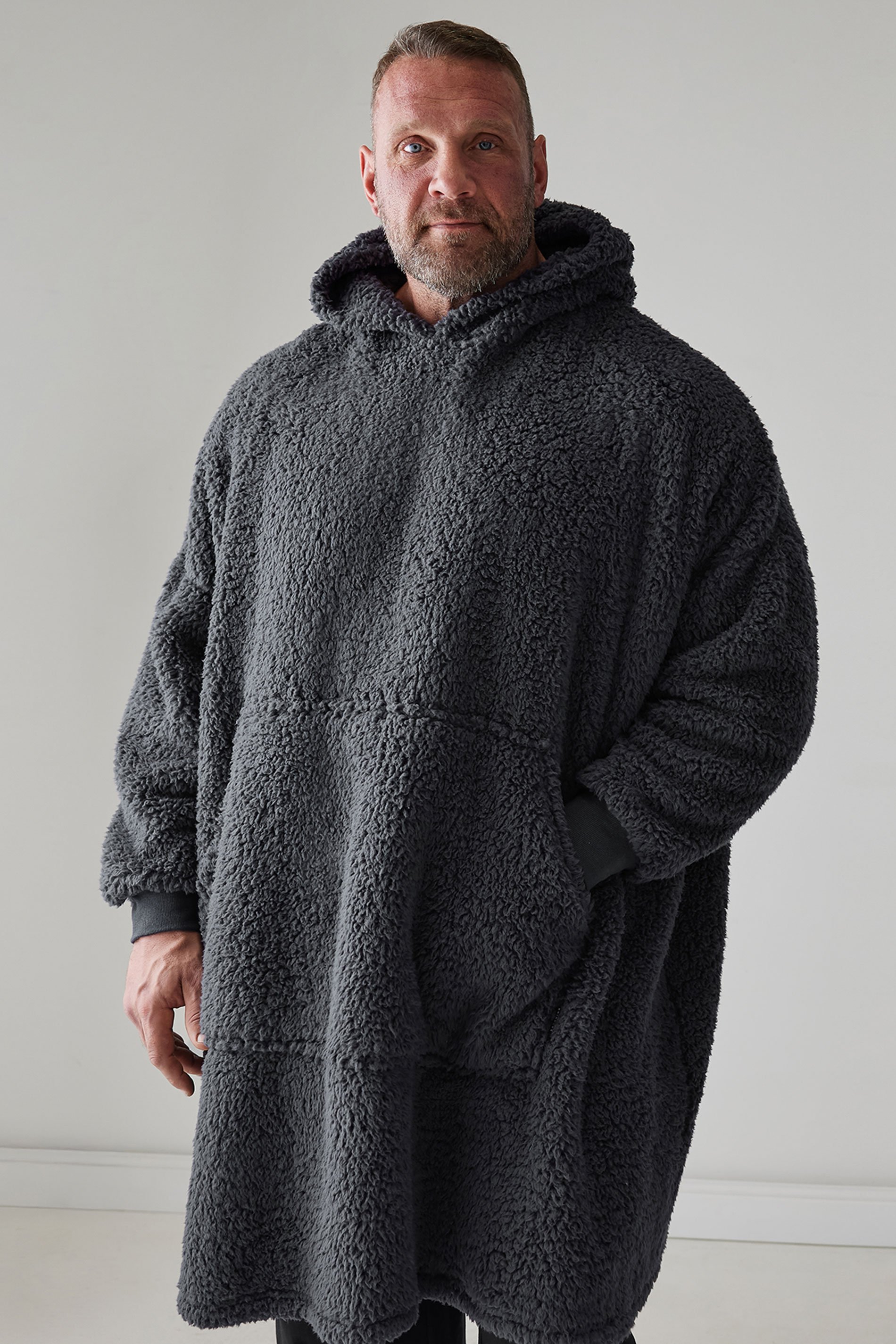 BadRhino Big & Tall Charcoal Grey Super Soft Blanket Hoodie | BadRhino 1