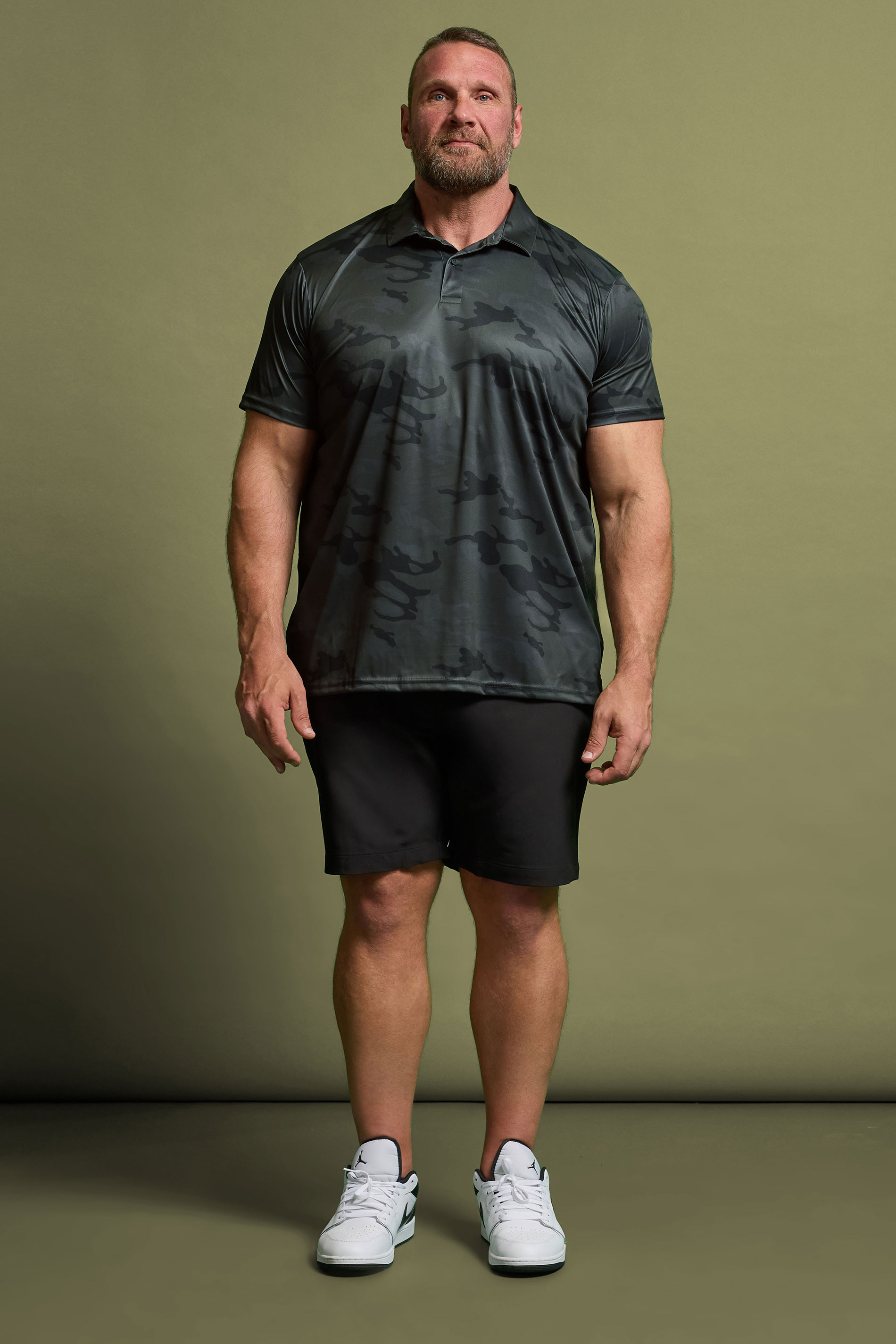 BadRhino Golf Big & Tall Black Camo Print Polo Shirt | BadRhino 2