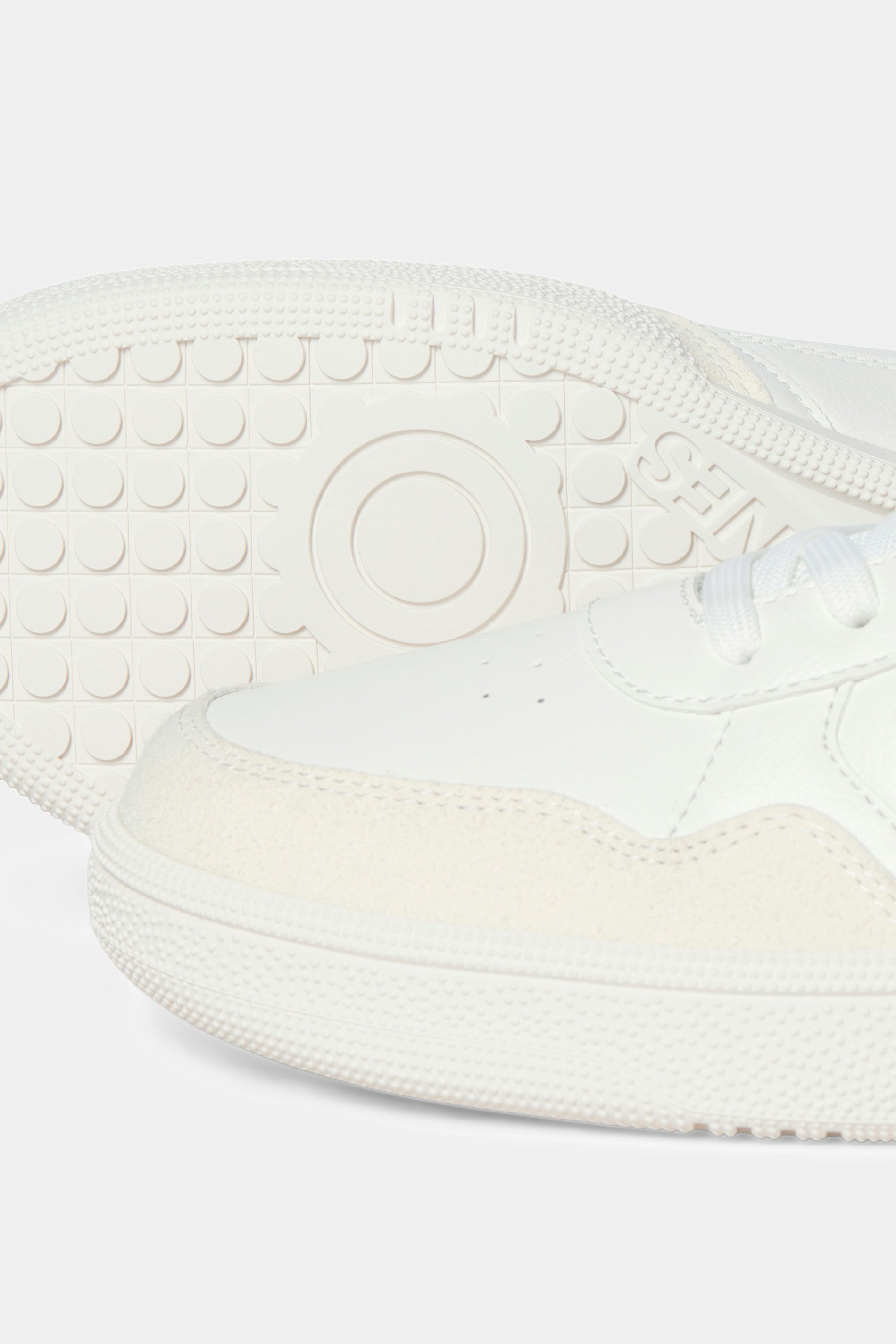 JACK & JONES White & Navy Blue Lace Up Trainers | BadRhino 4