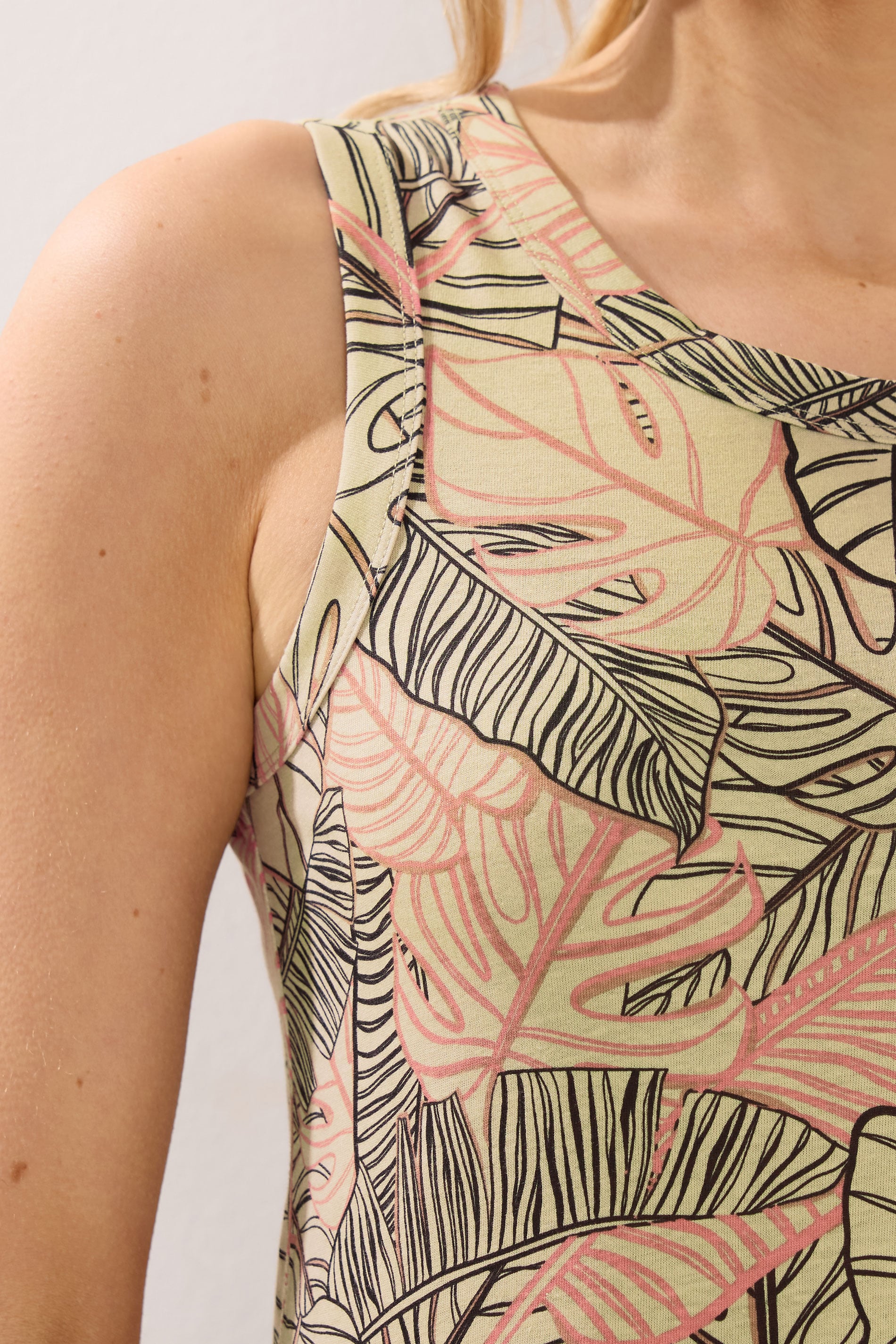 LTS Tall Women's Natural Brown Leaf Print Cotton Maxi Dress | Long Tall Sally 4