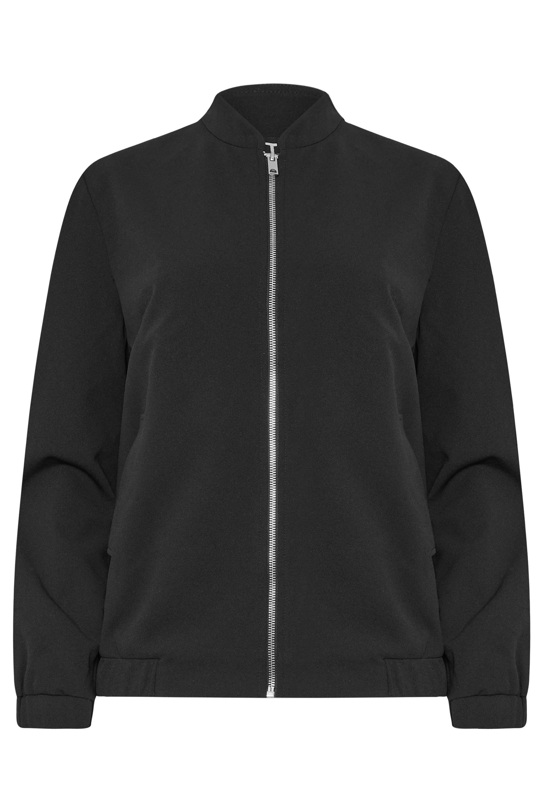 LTS Tall Black Scuba Zip Bomber Jacket | Long Tall Sally 6