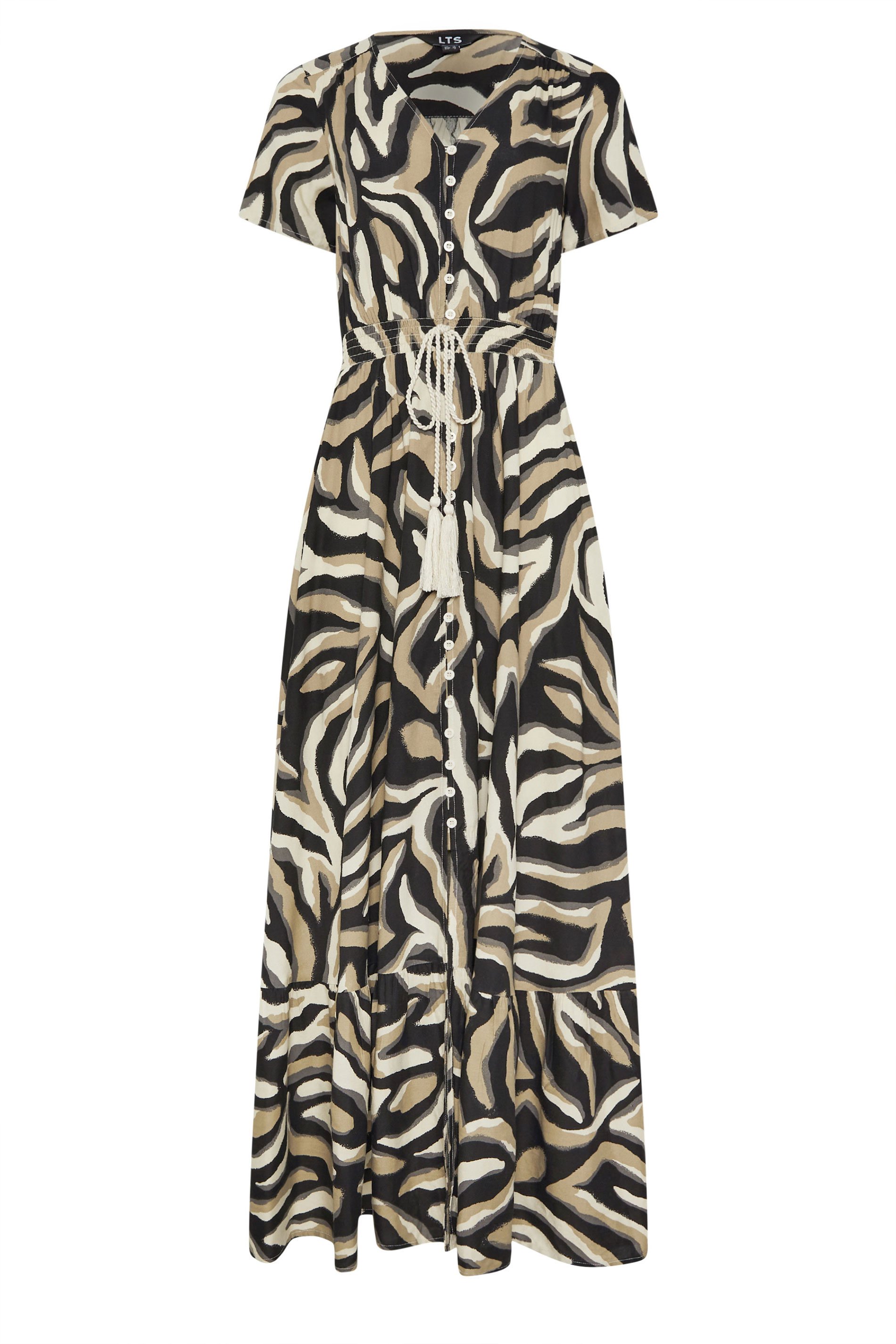 LTS Tall Women's Zebra Print Button Maxi Dress | Long Tall Sally 2