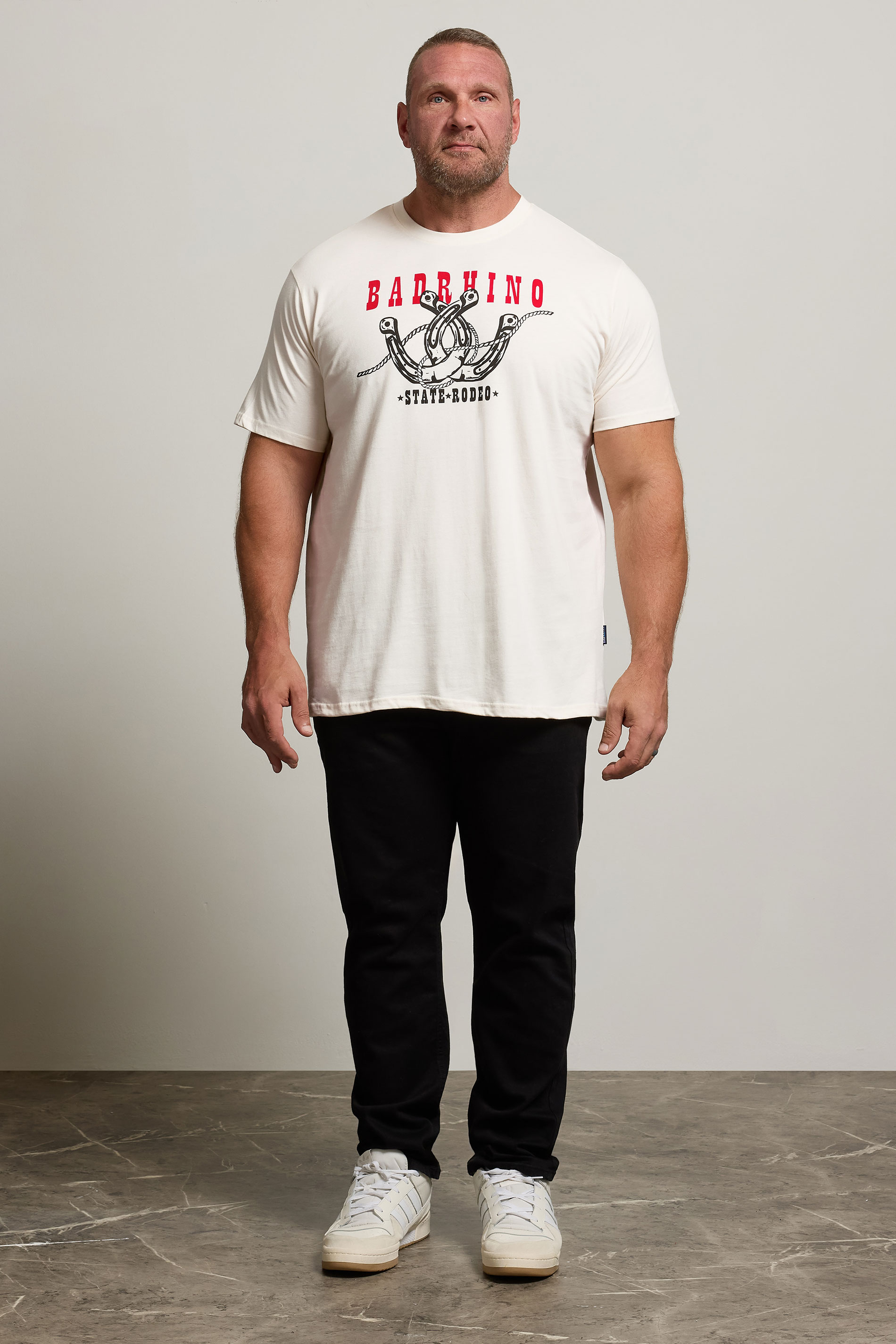 BadRhino Big & Tall Off White 'State Rodeo' Graphic T-Shirt | BadRhino 2