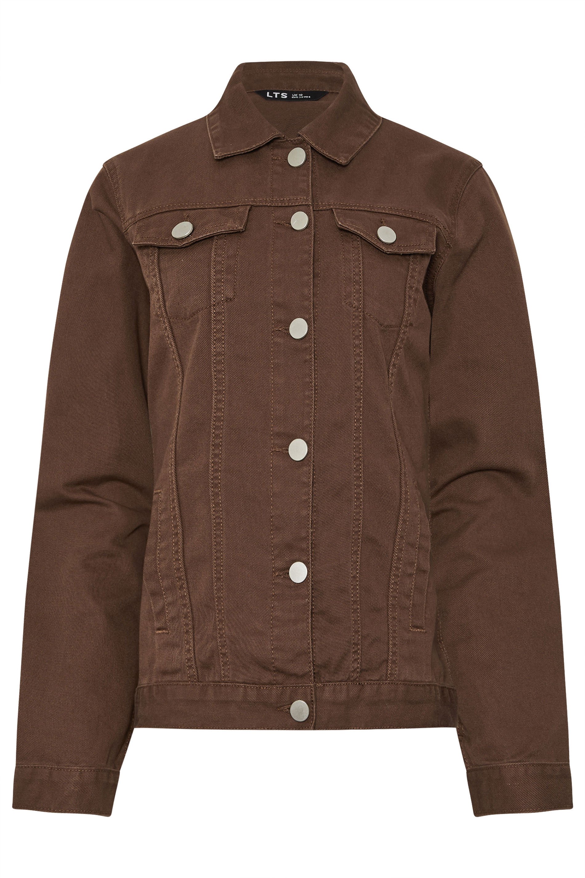 LTS Tall Chocolate Brown Denim Jacket | Long Tall Sally  1
