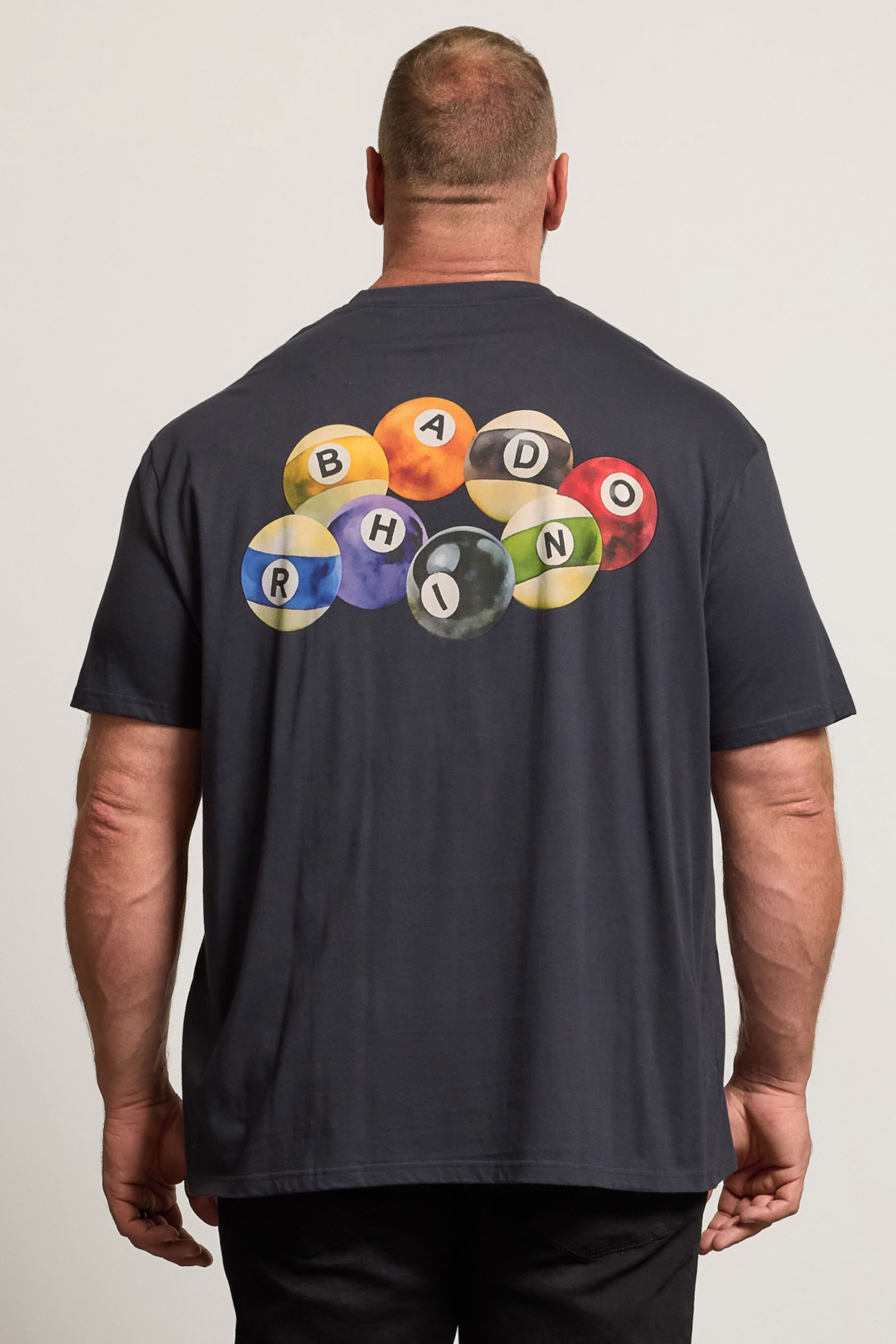 BadRhino Big & Tall Grey Billiards Club Graphic T-Shirt | BadRhino 3