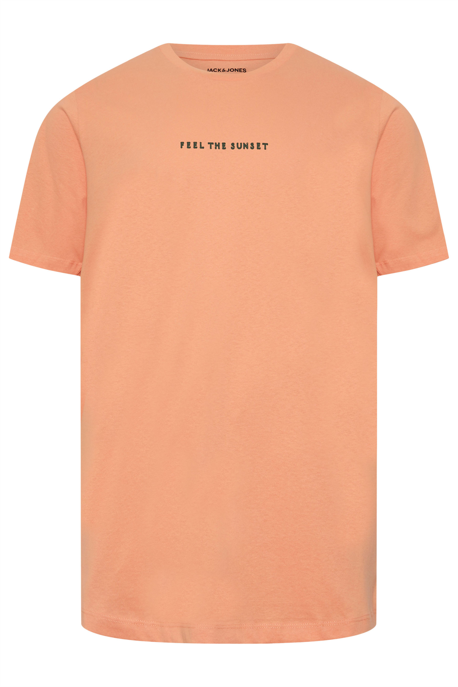 JACK & JONES Big & Tall Orange 'Arizona' Crew Neck T-Shirt | BadRhino 4