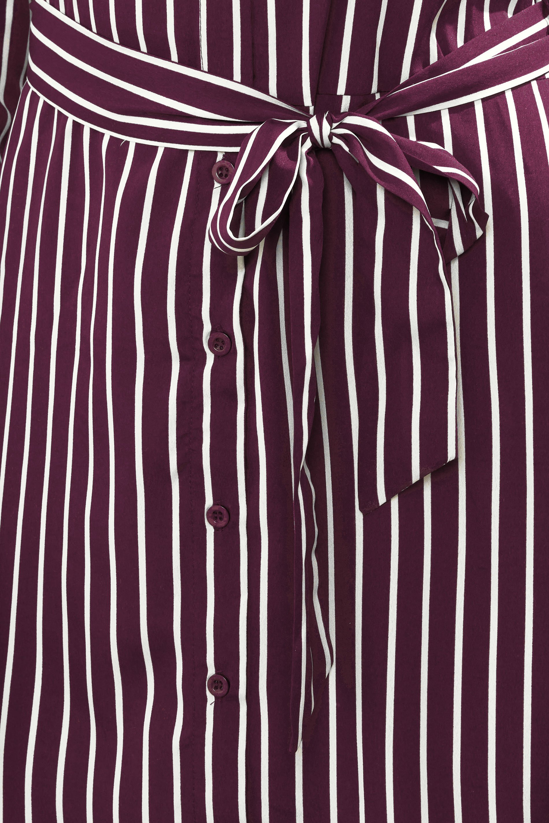 LTS Tall Burgundy Red Striped Long Sleeve Shirt Dress | Long Tall Sally 4