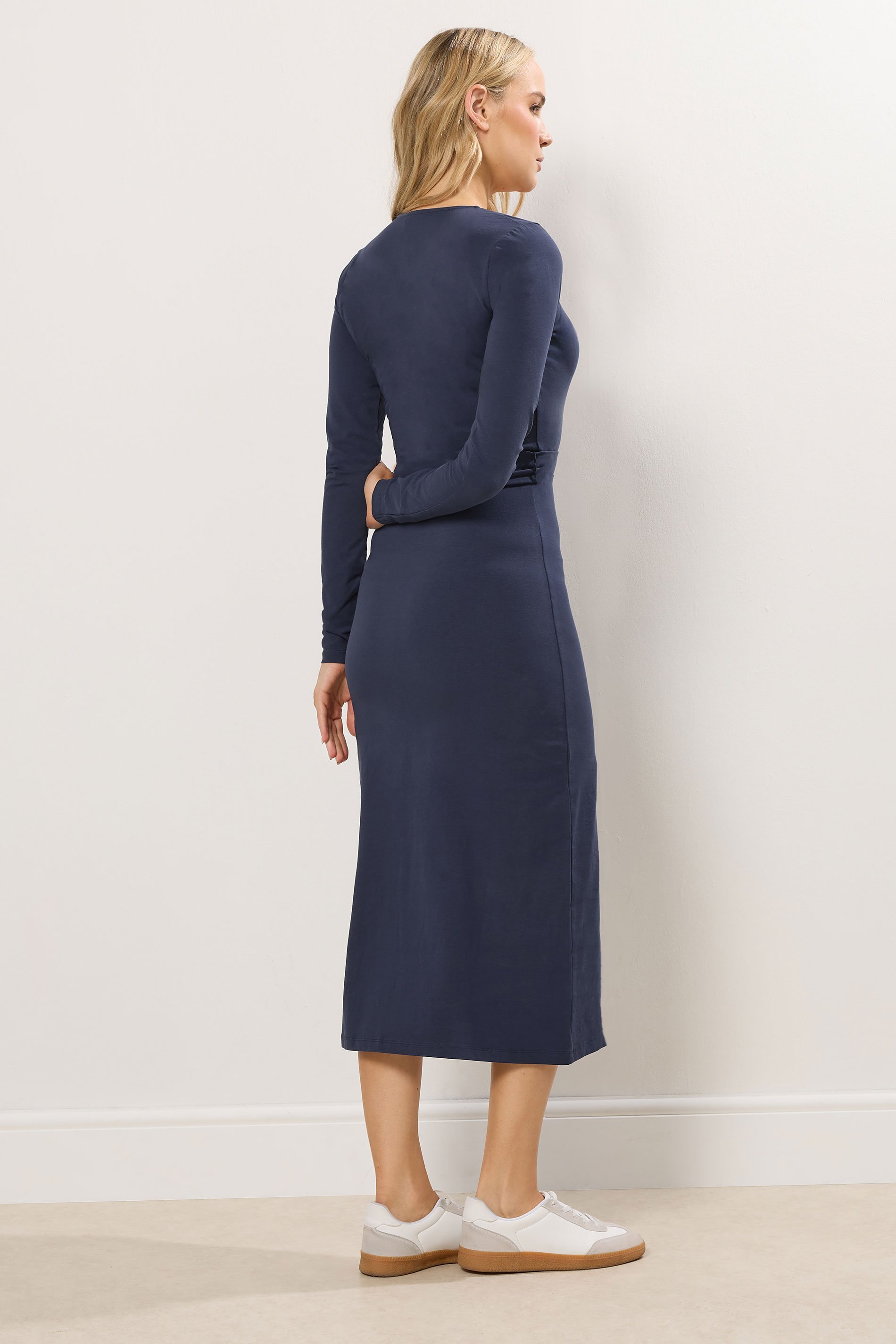 LTS Tall Navy Blue Wrap Midi Dress | Long Tall Sally 3