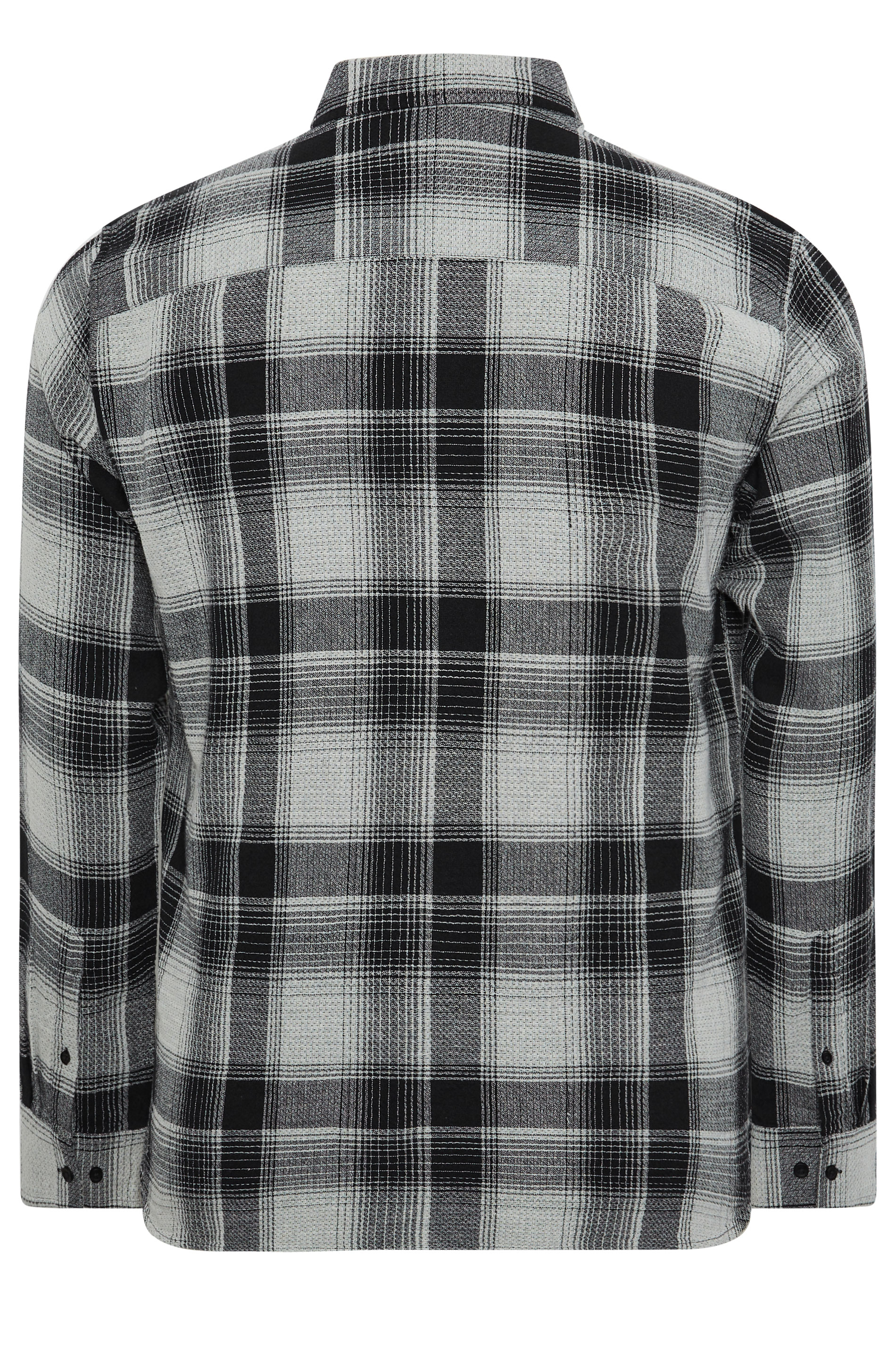 BadRhino Big & Tall Black Check Long Sleeve Shirt | BadRhino 6