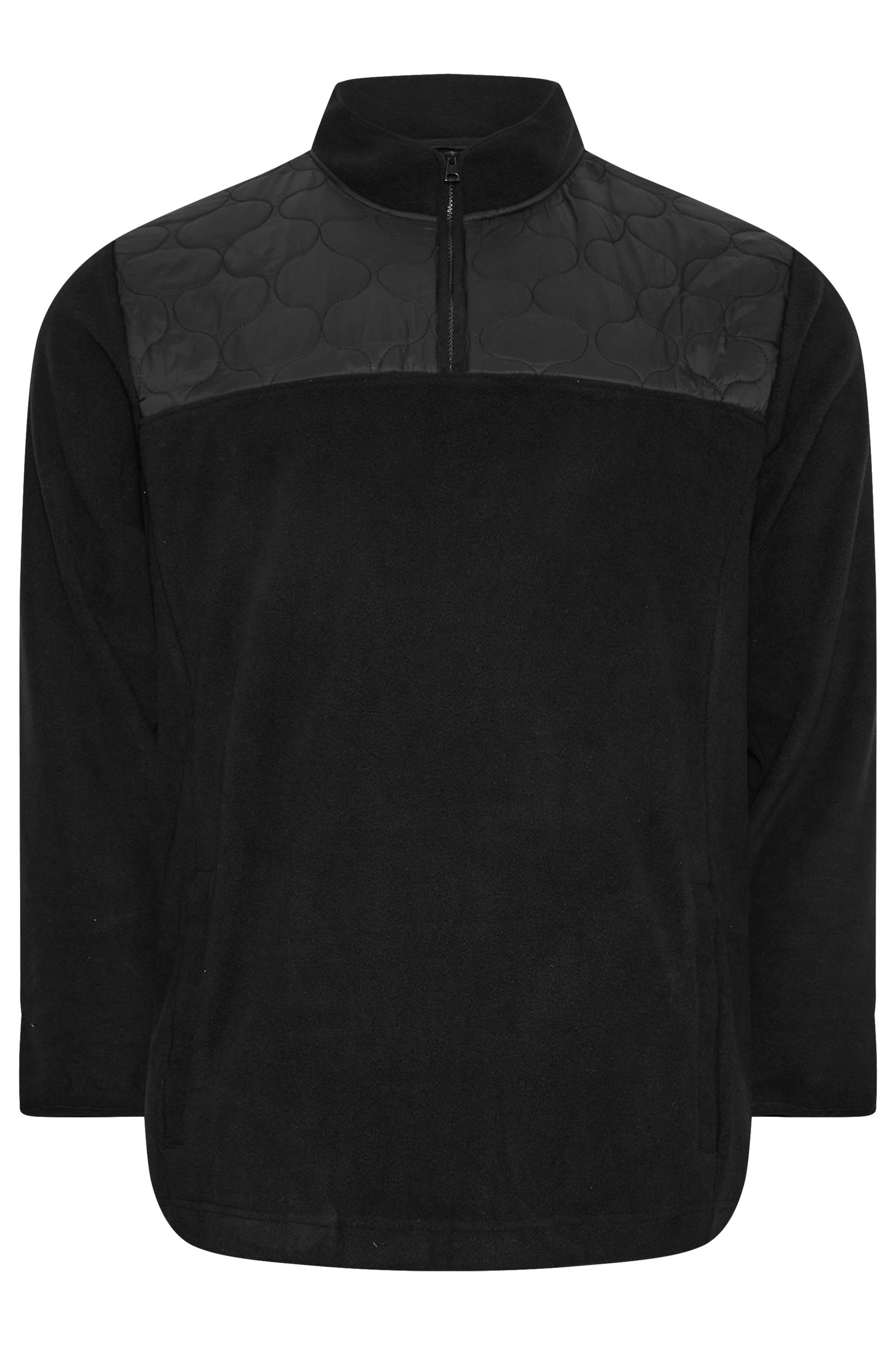 BadRhino Big & Tall Black Quarter Zip Quilted Fleece Jacket | BadRhino 8