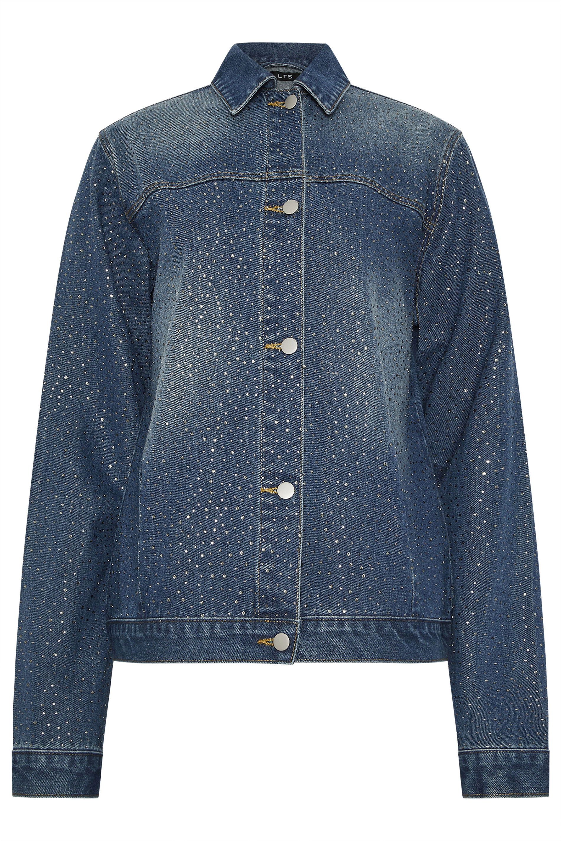 LTS Tall Blue Diamante Embellished Denim Jacket | Long Tall Sally 6