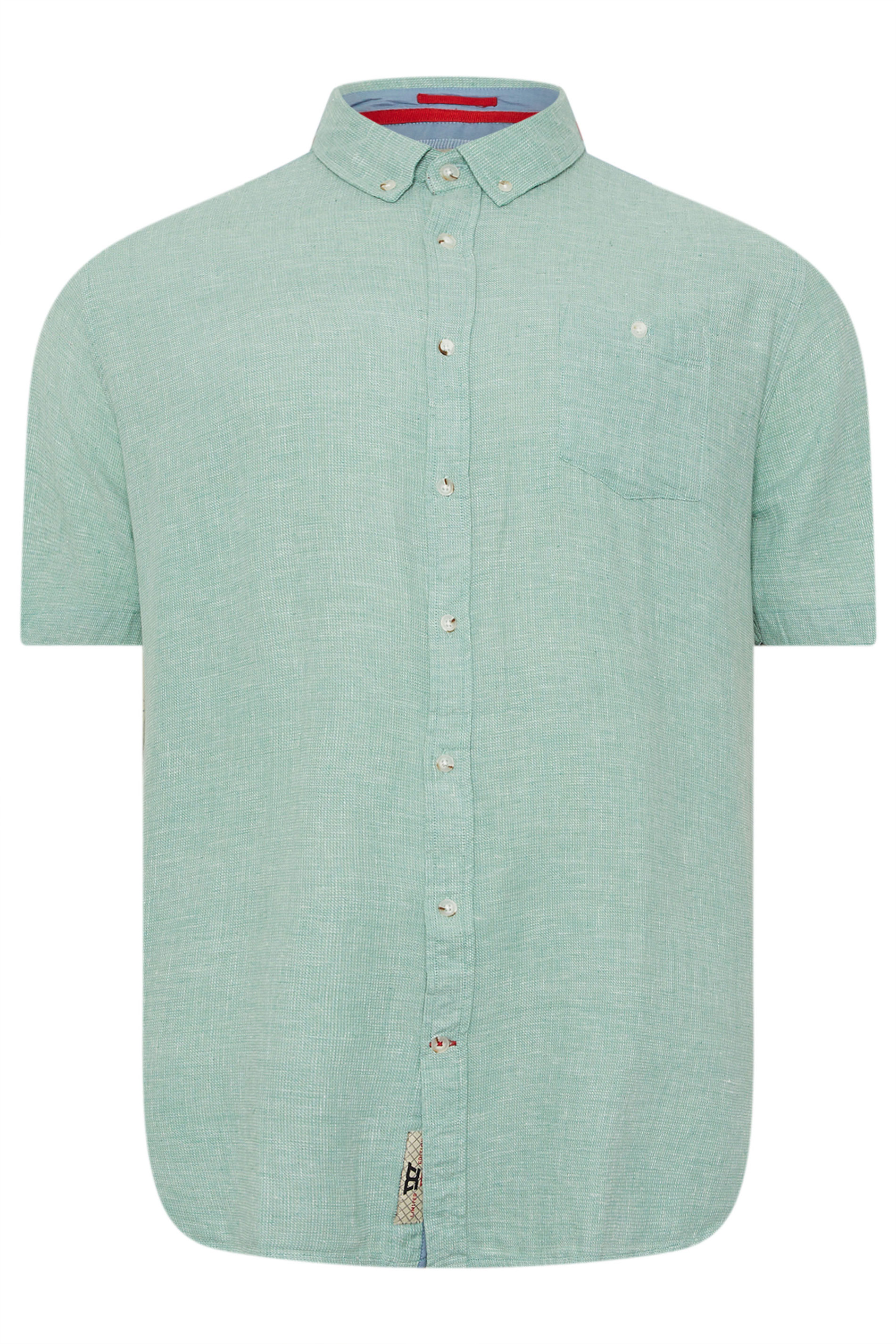 D555 Mint Green Striped Linen Shirt | BadRhino 3