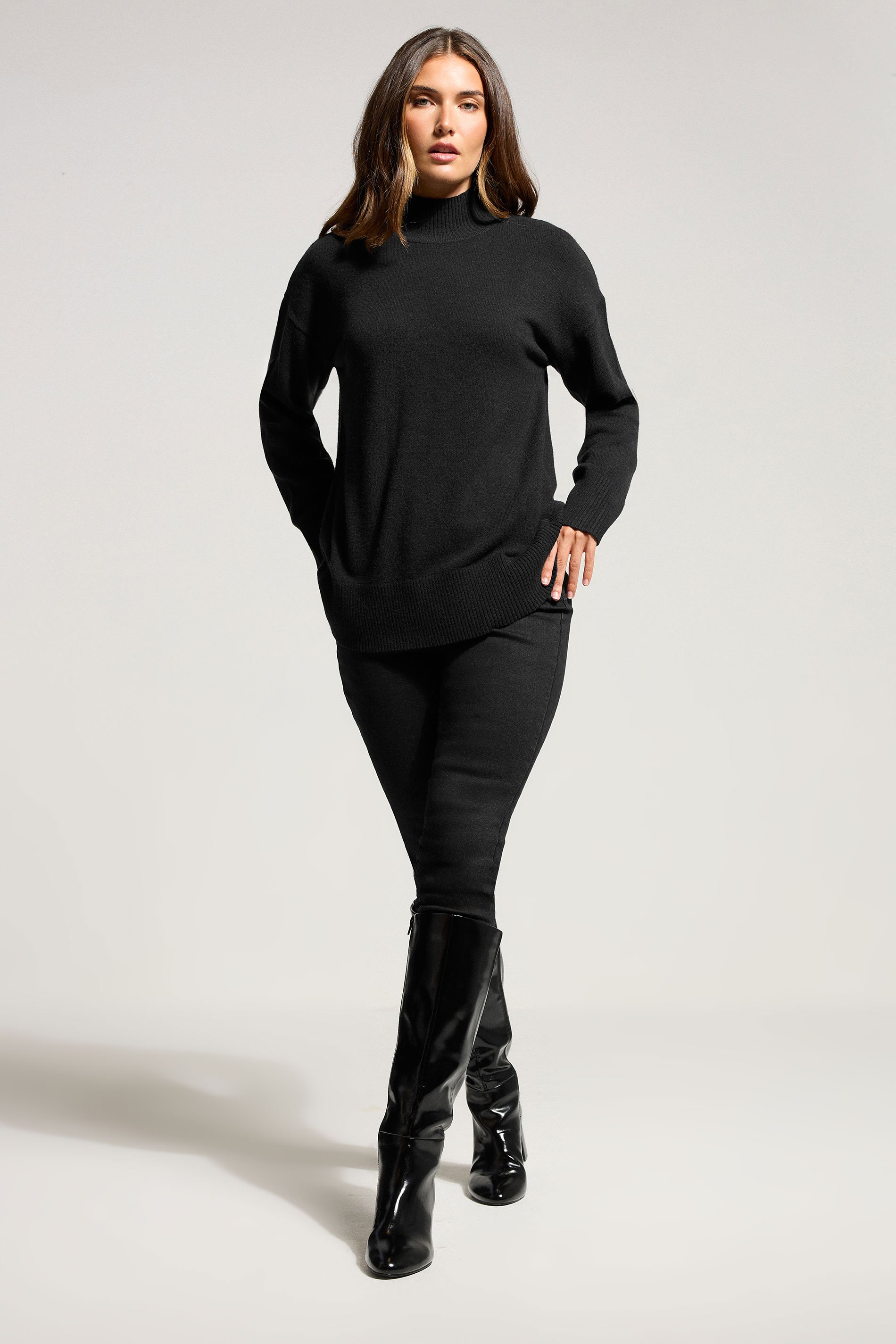LTS Tall Black Turtle Neck Jumper | Long Tall Sally 2