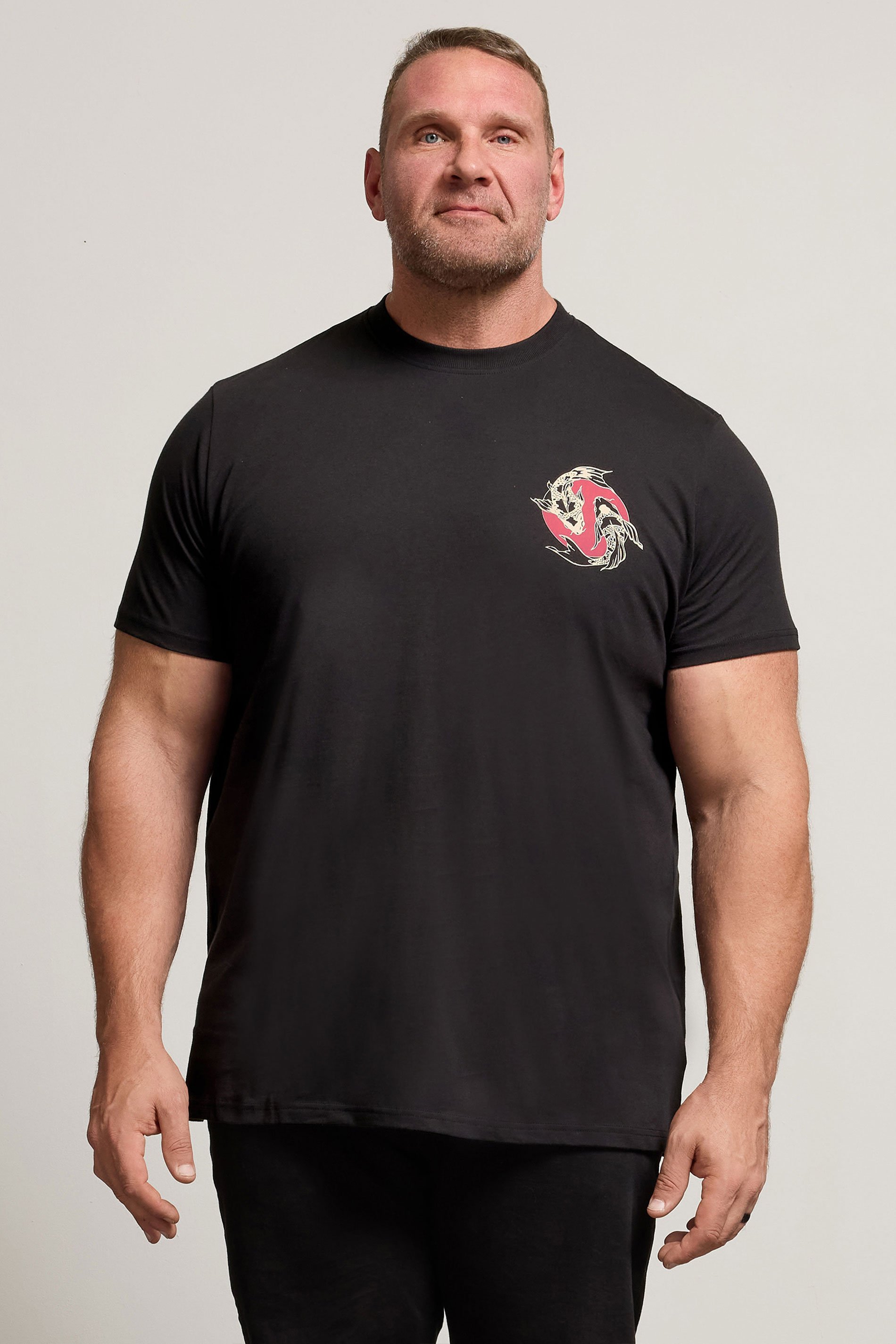 BadRhino Big & Tall Black Japanese Koi Graphic T-Shirt | BadRhino 1