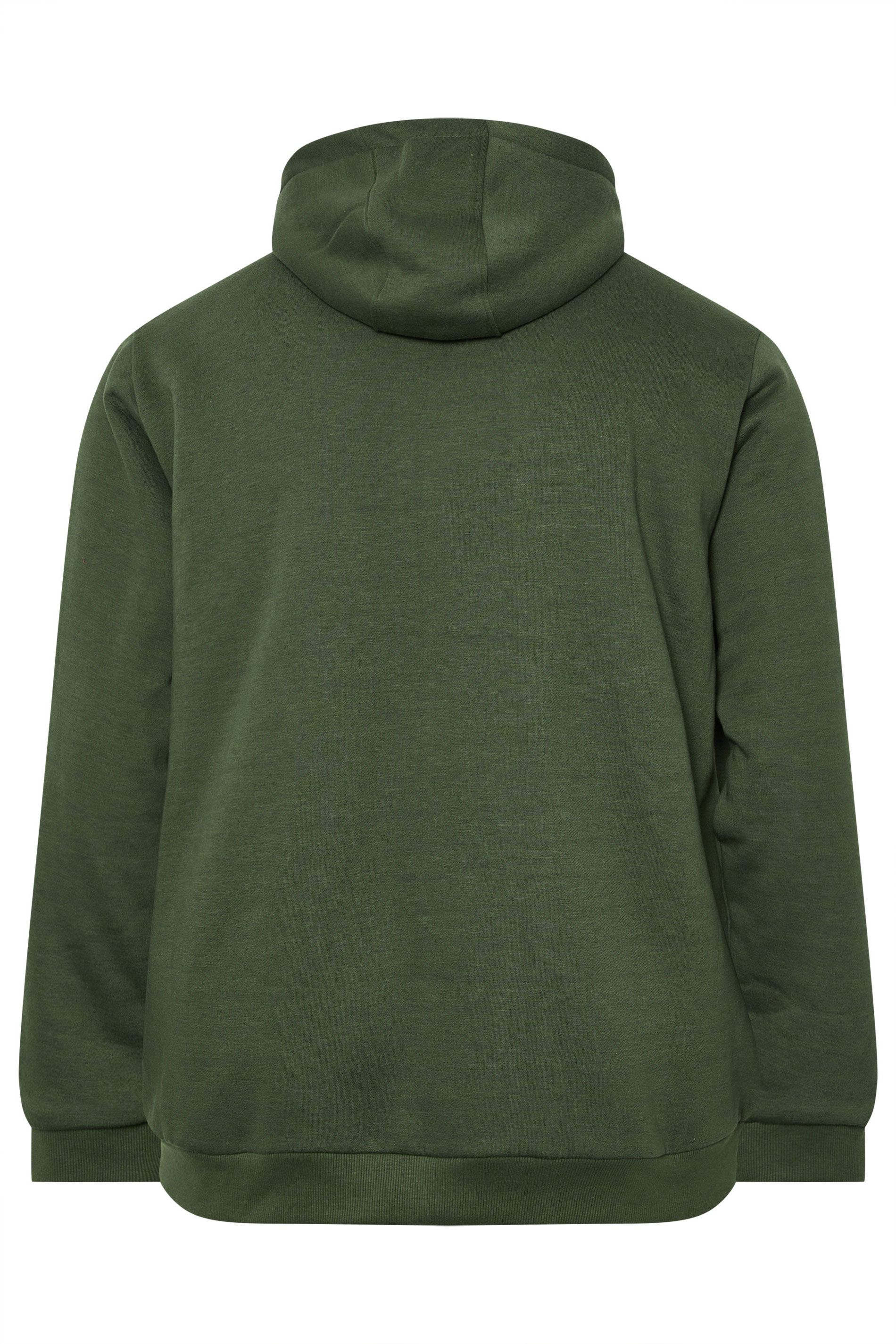 BadRhino Big & Tall Dark Green Borg Lined Zip Through Hoodie | BadRhino 7