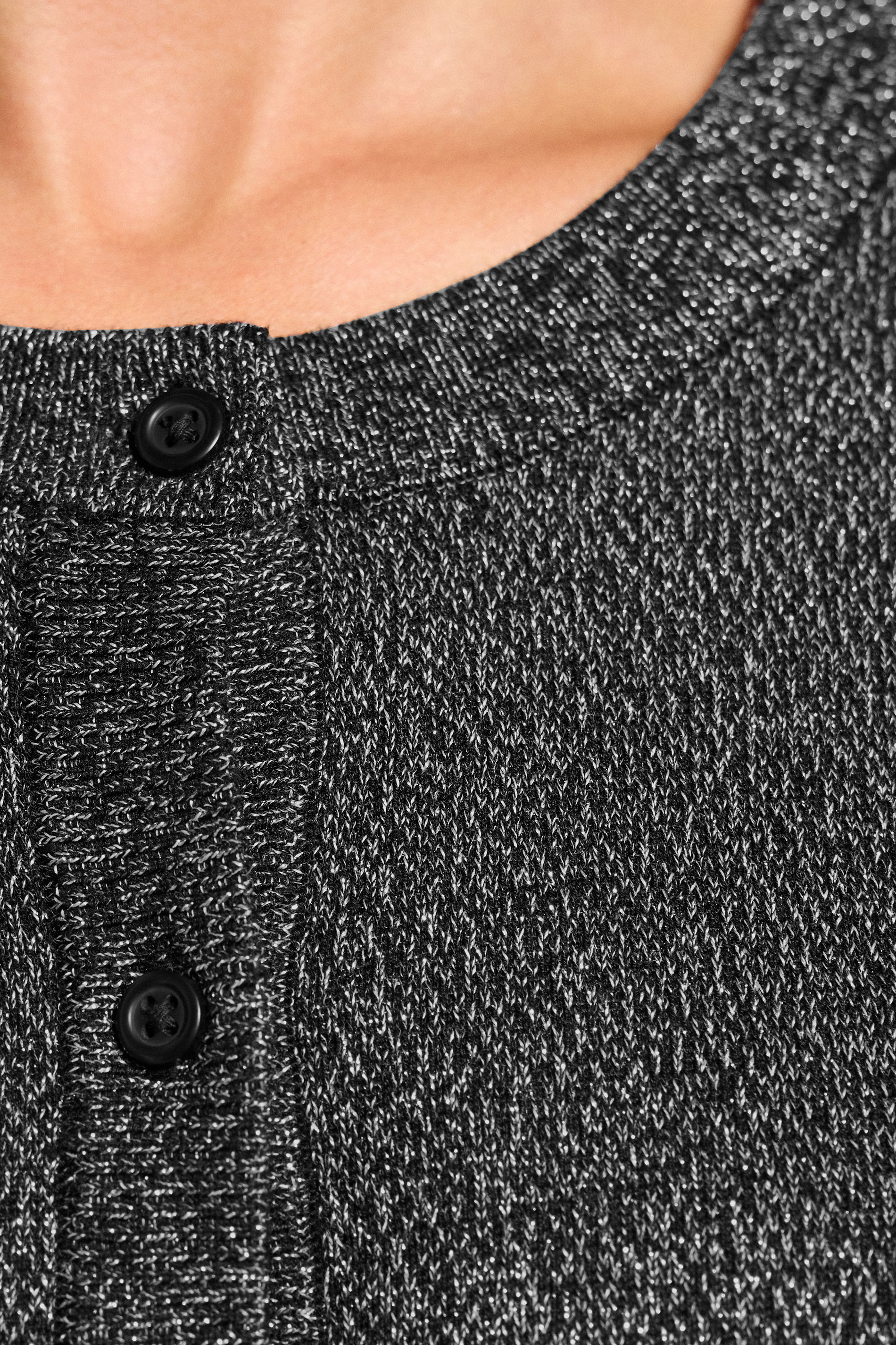 LTS Tall Black Metallic Crew Neck Cardigan | Long Tall Sally 5