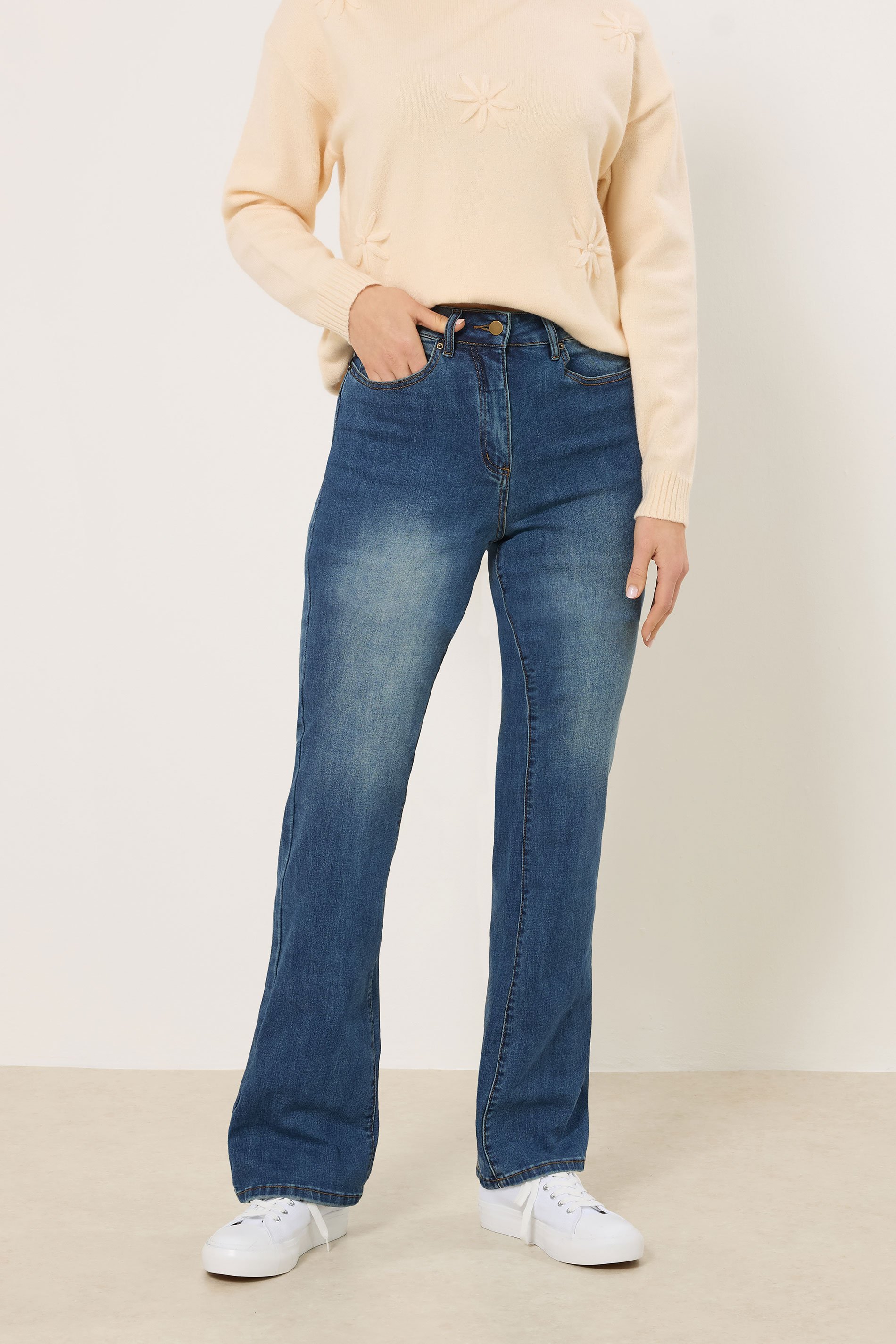 LTS MADE FOR GOOD Tall Dark Blue Bootcut Jeans | Long Tall Sally 2