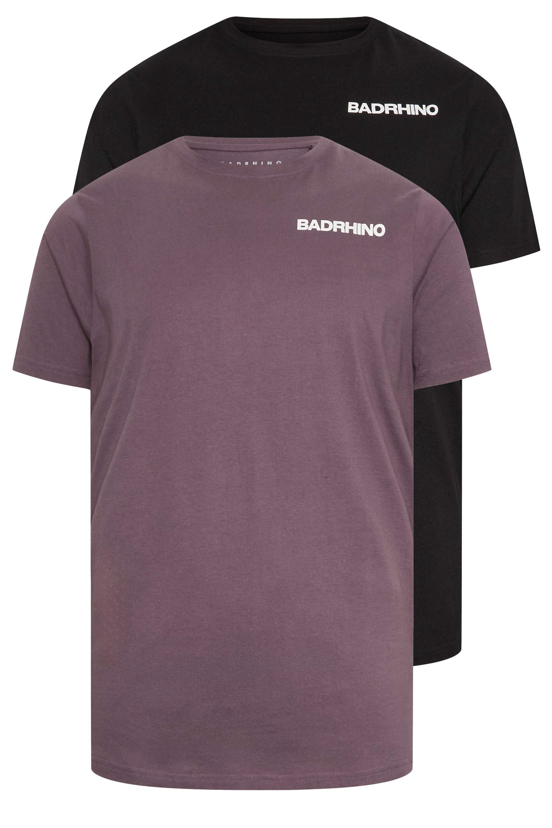 BadRhino Big & Tall 2 PACK Black & Purple 'BadRhino' T-Shirts | BadRhino 7