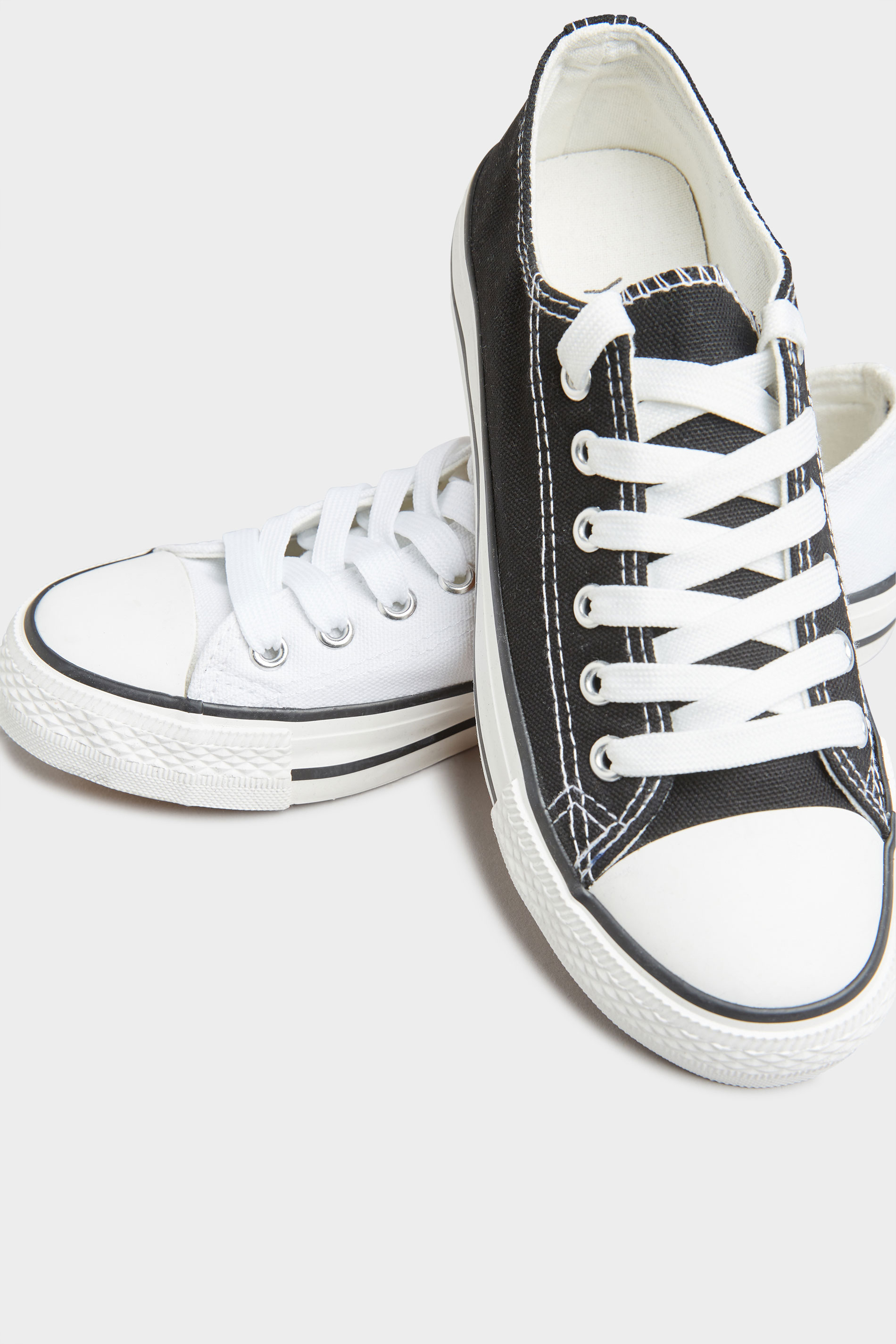 White Canvas Low Trainers In Wide Fit | Yours Clothing 6