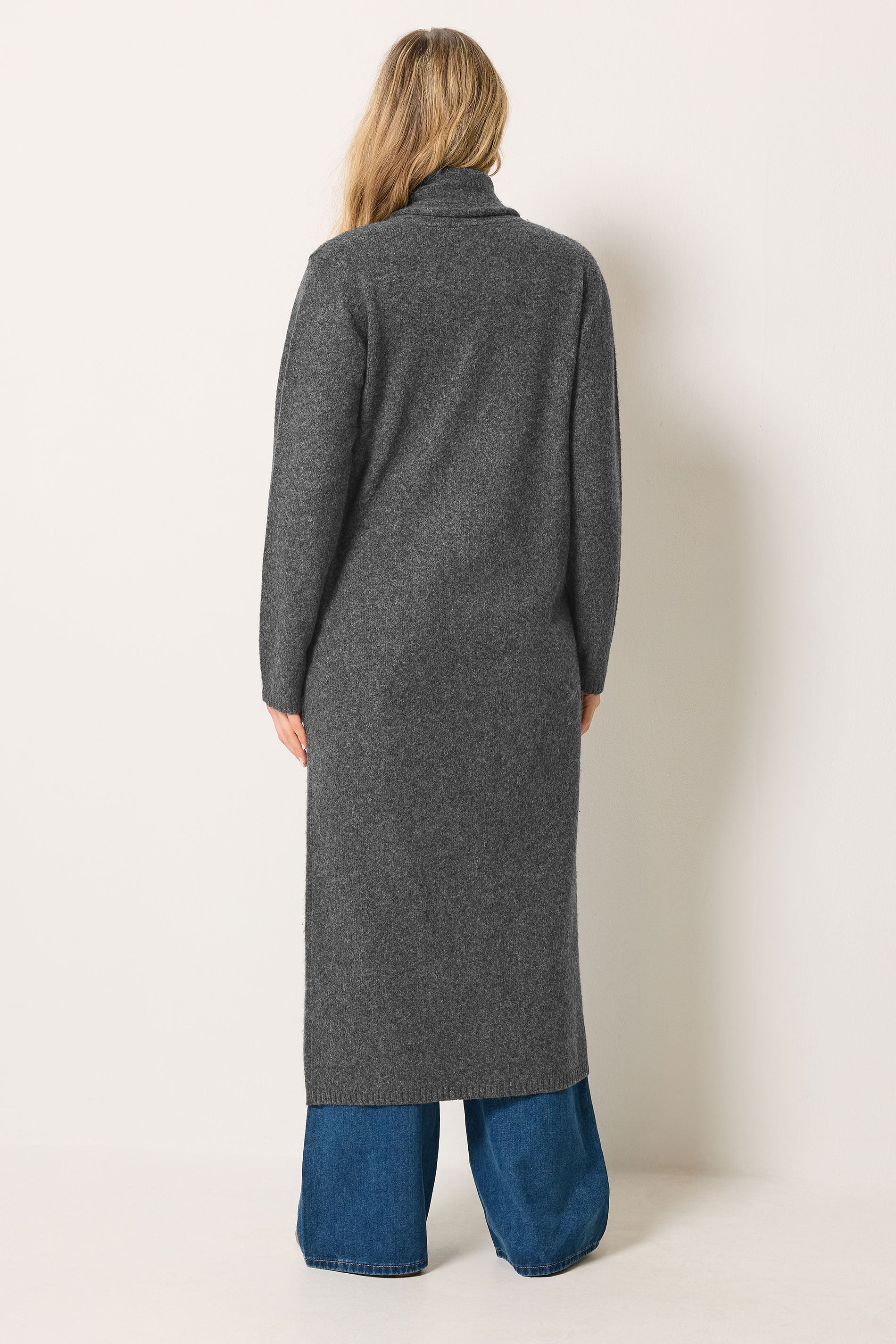 LTS Tall Grey Button Knitted Coatigan | Long Tall Sally 2