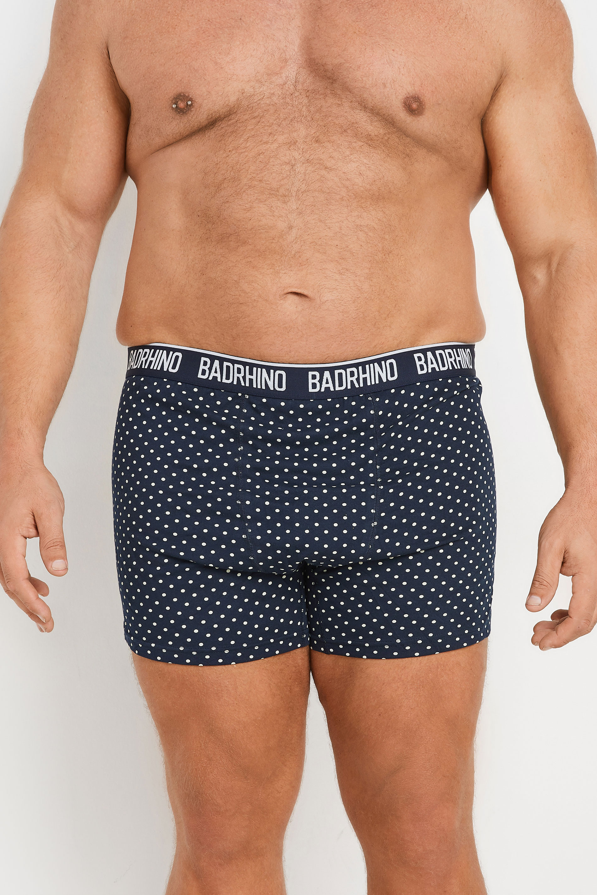 BadRhino Big & Tall 3 PACK Navy Blue Stripe & Spot Boxers | BadRhino 2