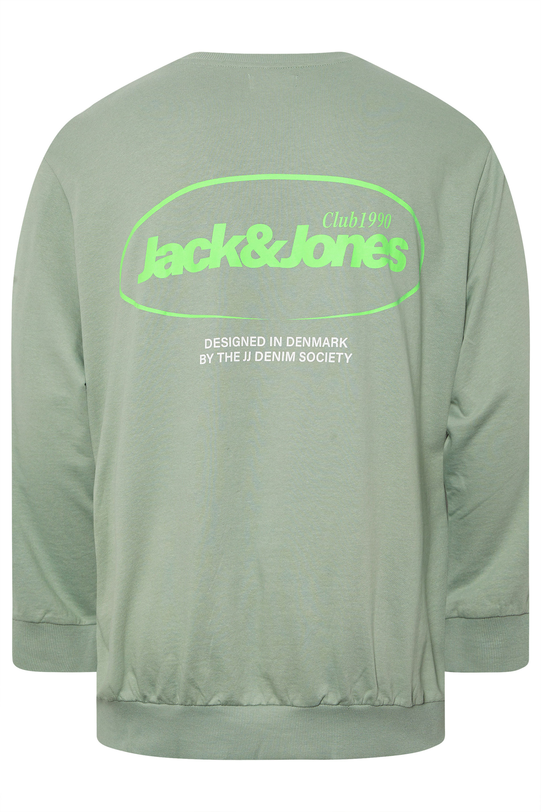 JACK & JONES Big & Tall Light Green Graphic Print Sweatshirt | BadRhino  6