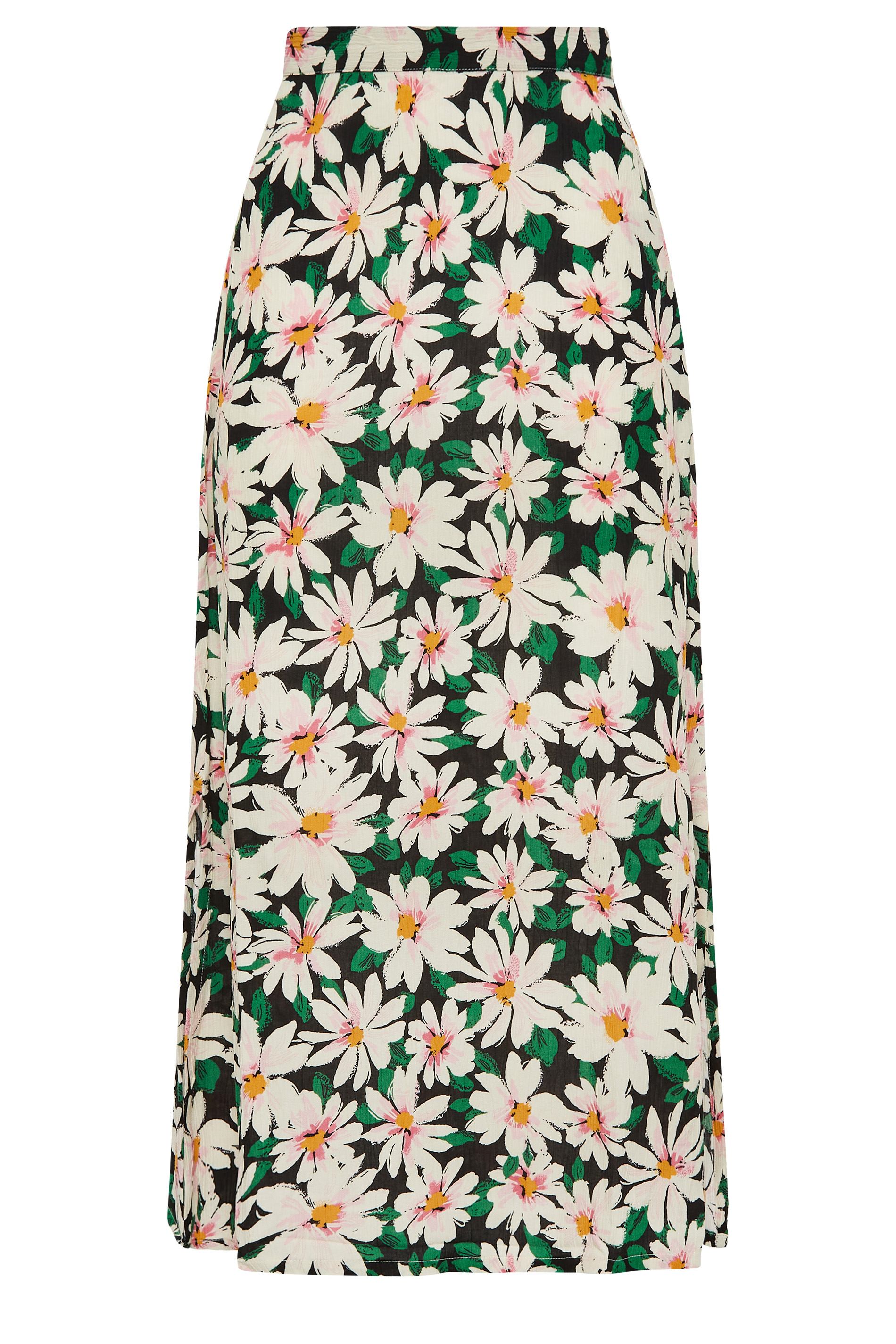 LTS Tall Women's Black Floral Print A-Line Midi Skirt | Long Tall Sally 4