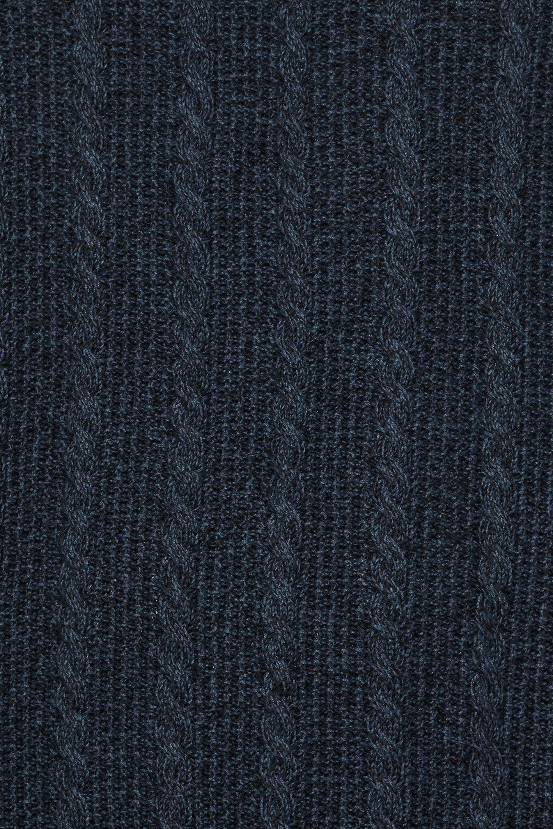 BadRhino Big & Tall Navy Blue Quarter Zip Cable Knit Jumper | BadRhino 3