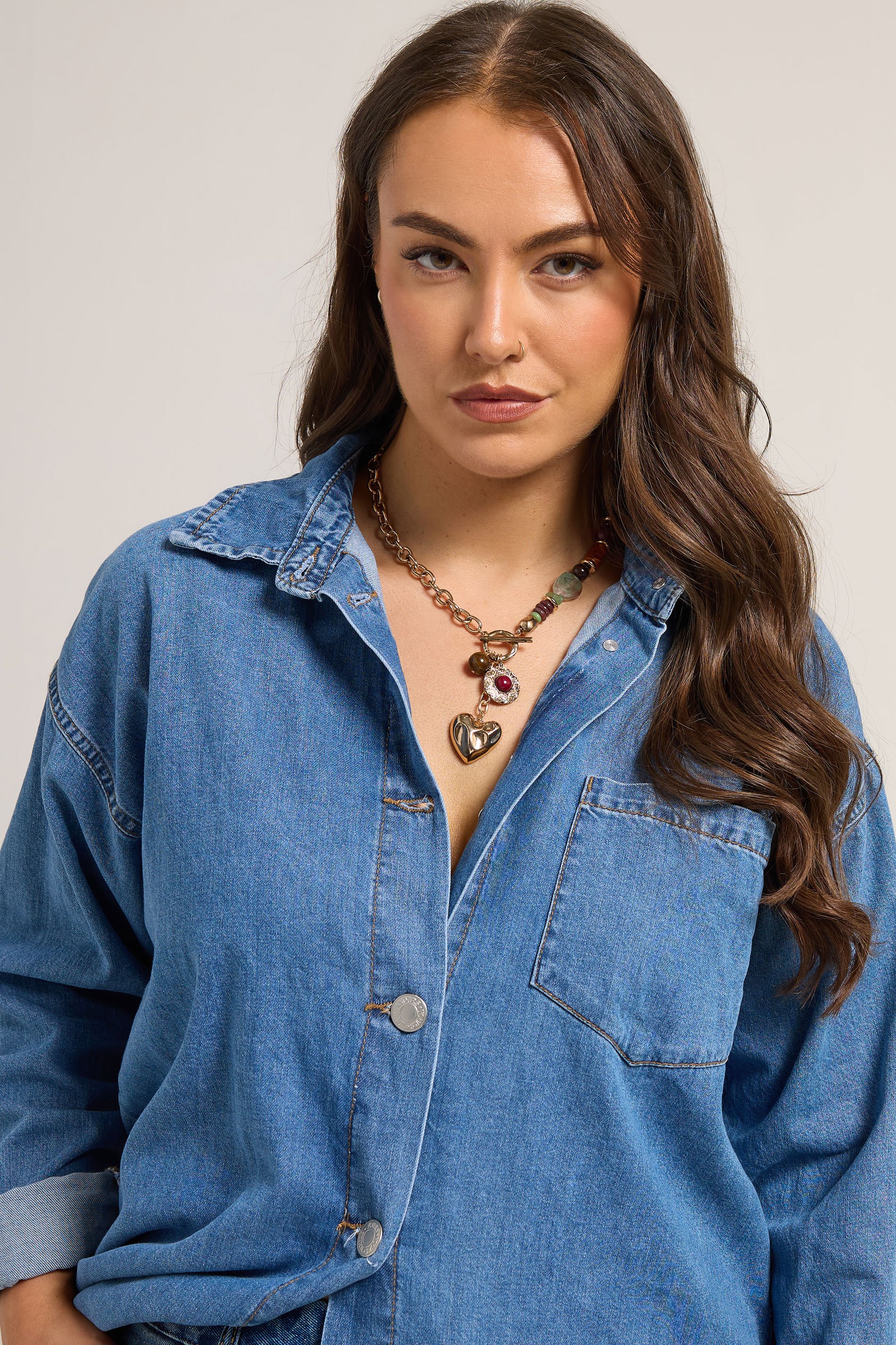 Gold & Red Beaded Statement Necklace | Yours Clothing 1