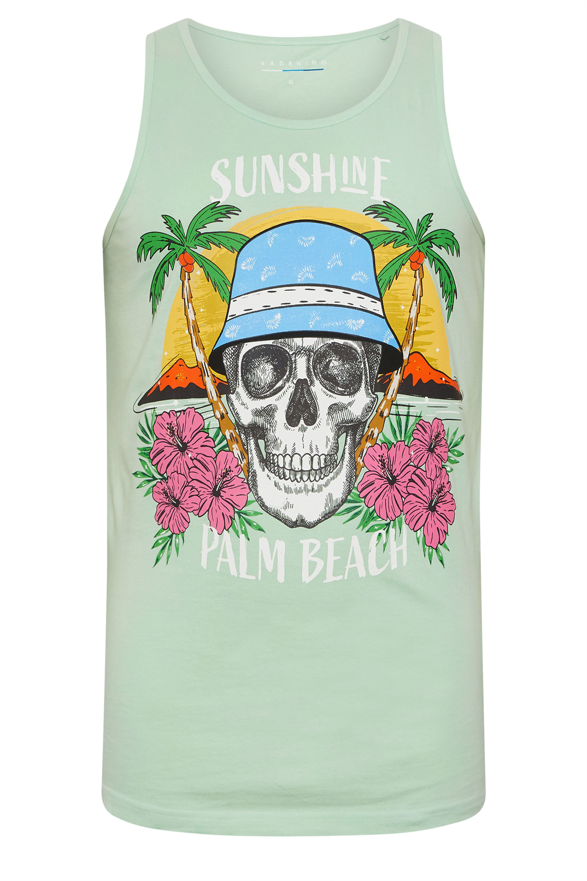 BadRhino Big & Tall Light Green 'Palm Beach' Skull Vest | BadRhino 7